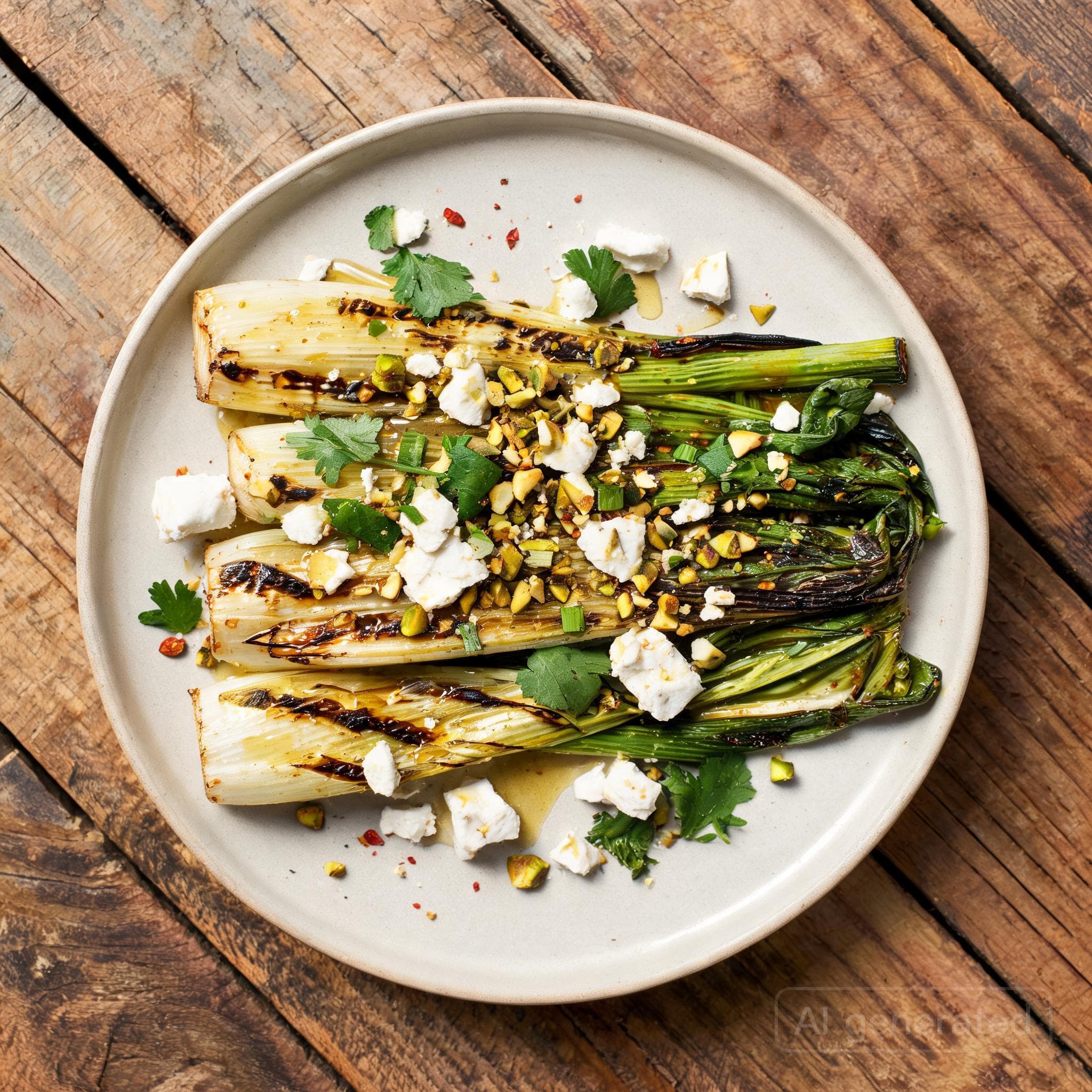 Gegrillter Lauch mit Feta