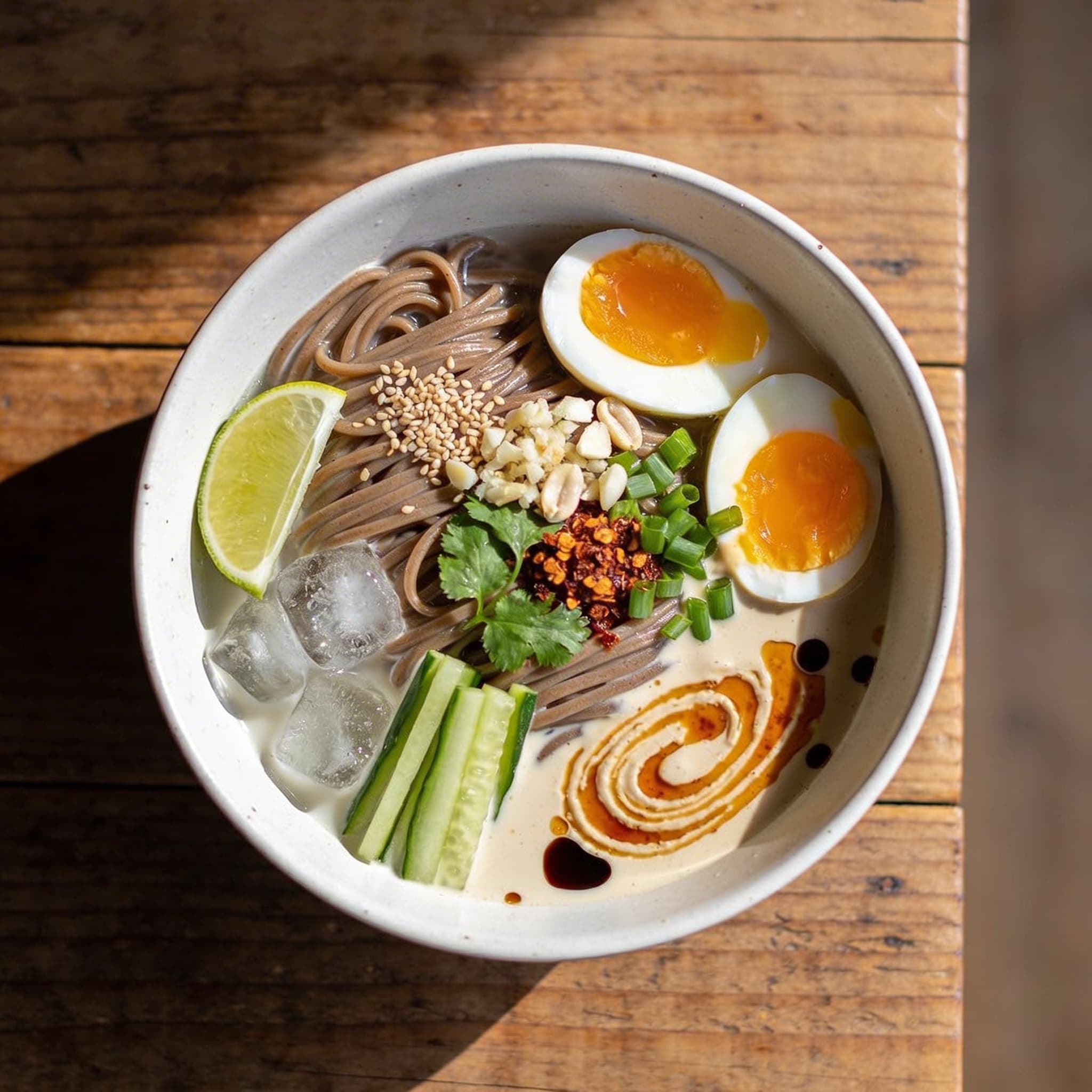 Kalte Soba-Suppe mit Tahini