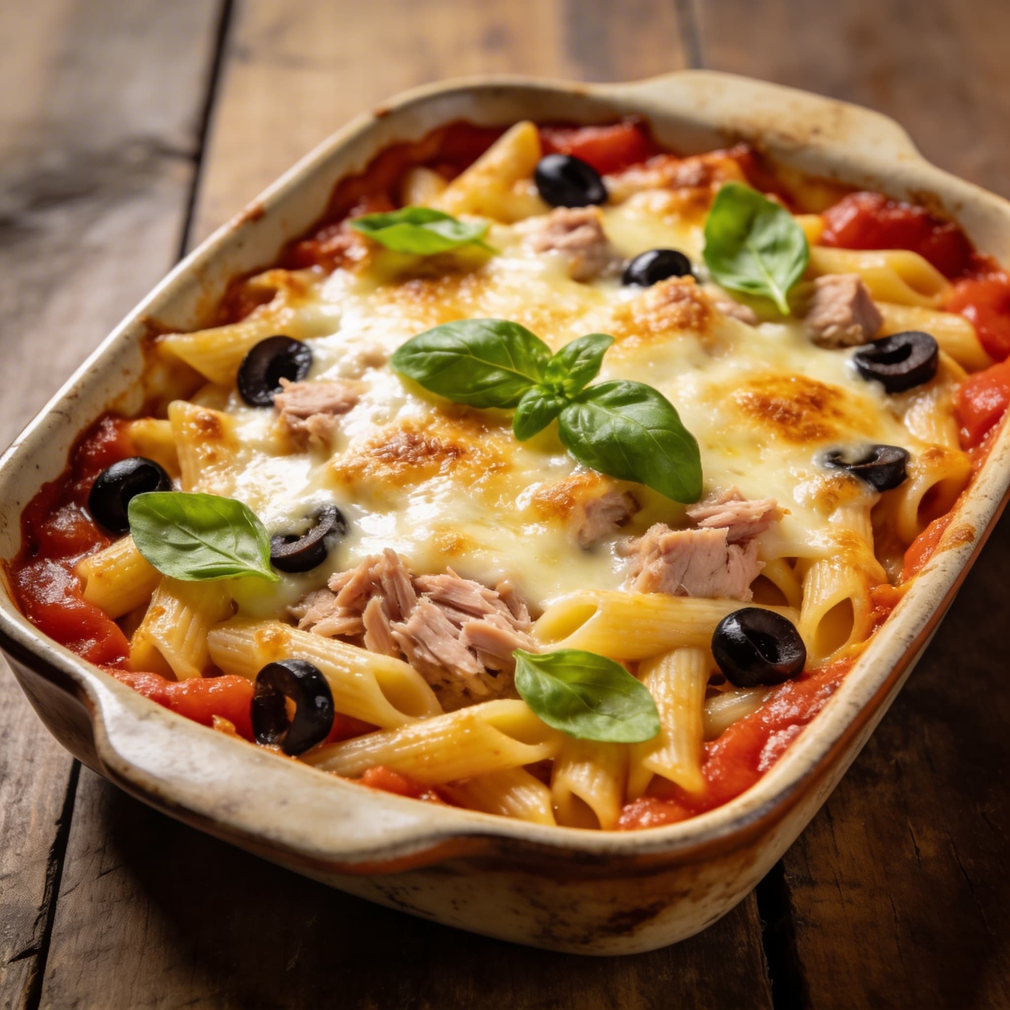 Überbackenes Nudel-Thunfisch-Gratin