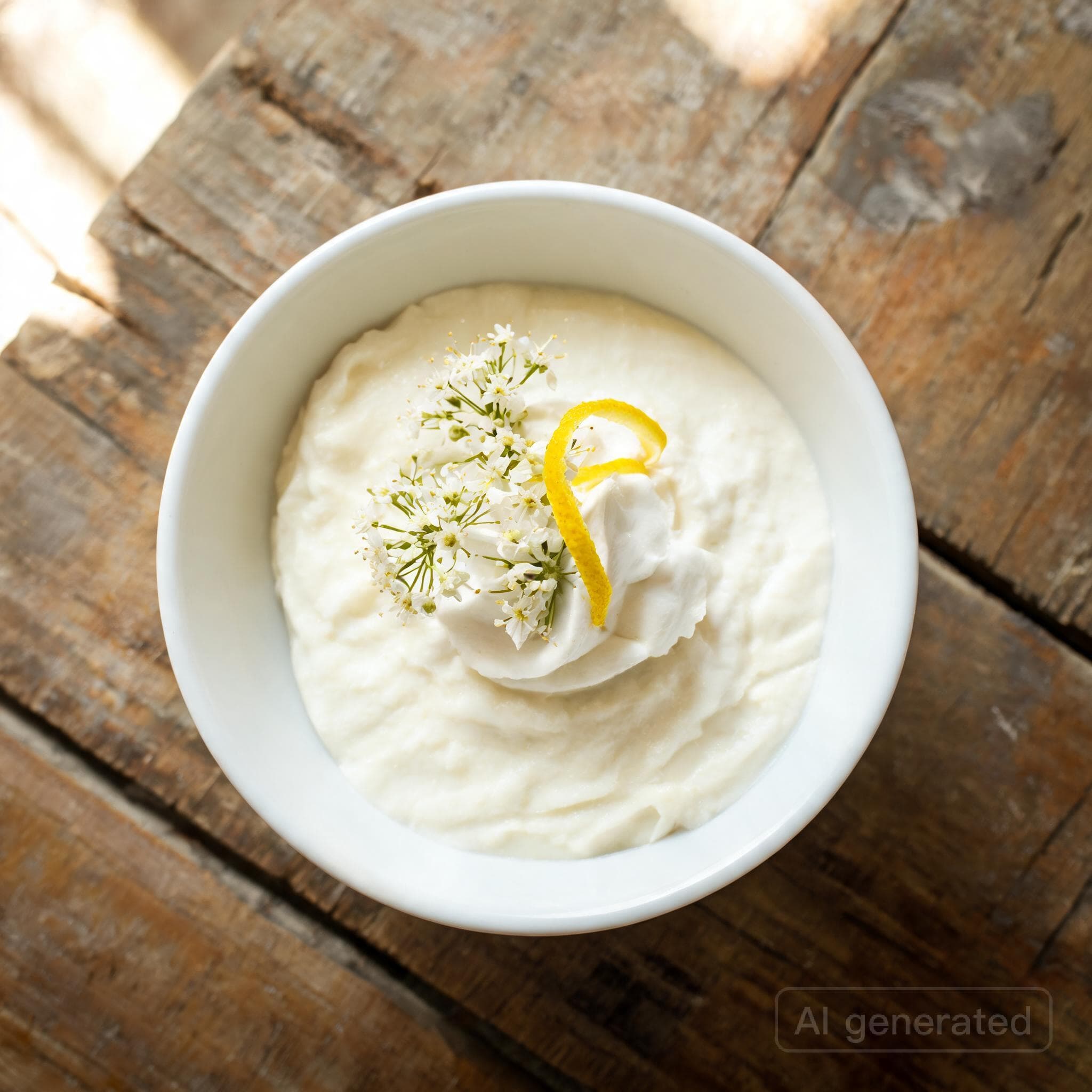 Leichte Holundercreme mit Joghurt