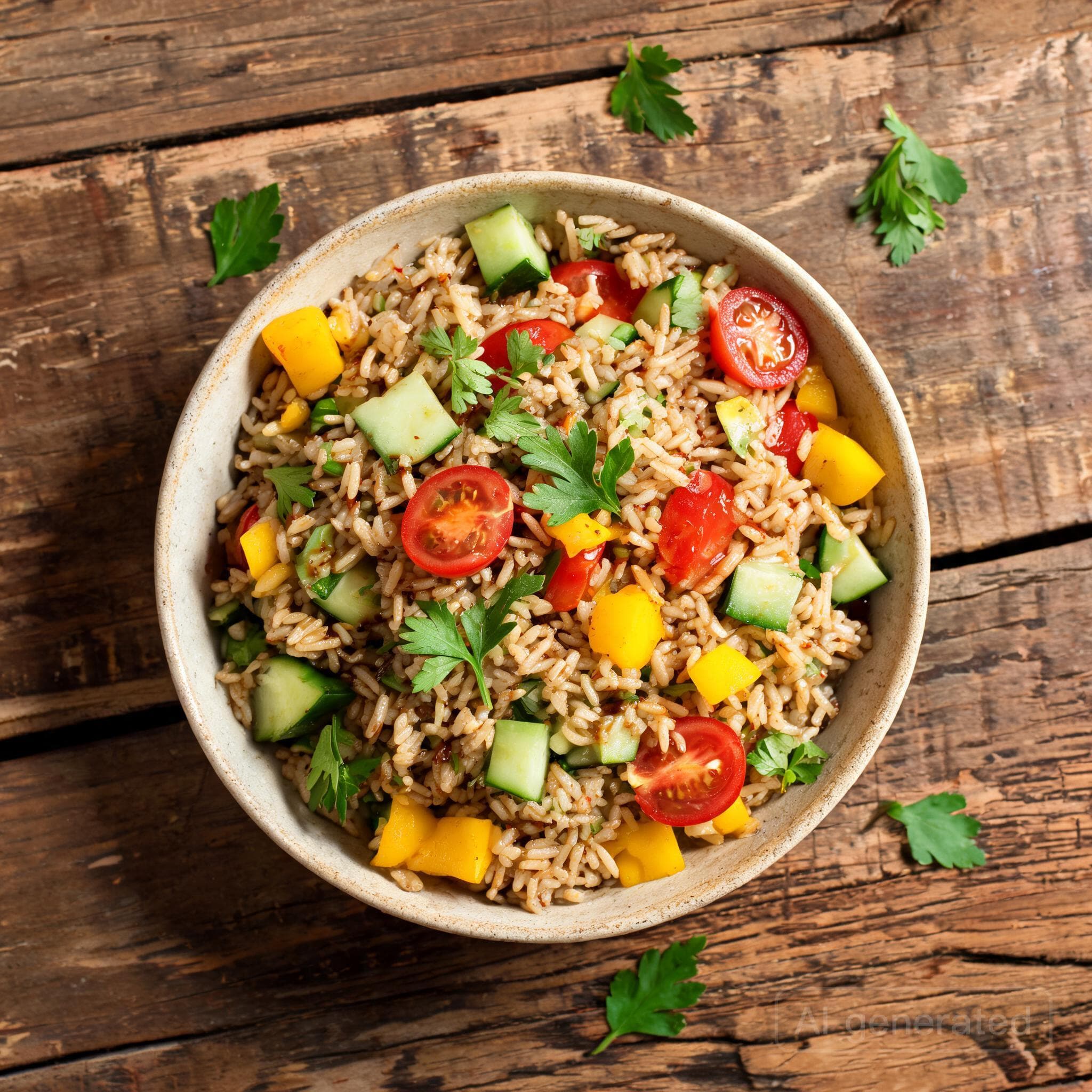 Bunter Naturreis-Gemüse-Salat