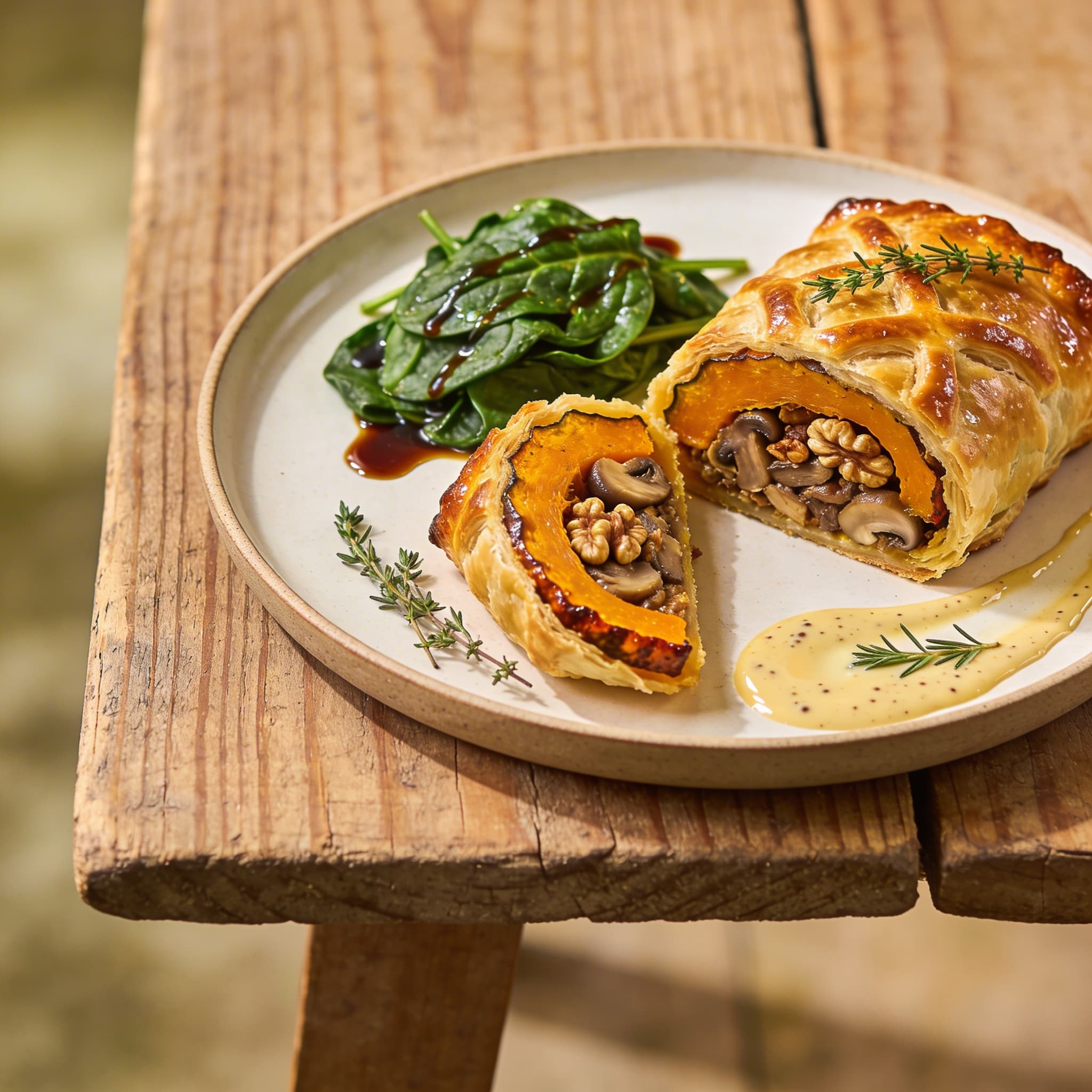 Festliches Butternut Kürbis Wellington