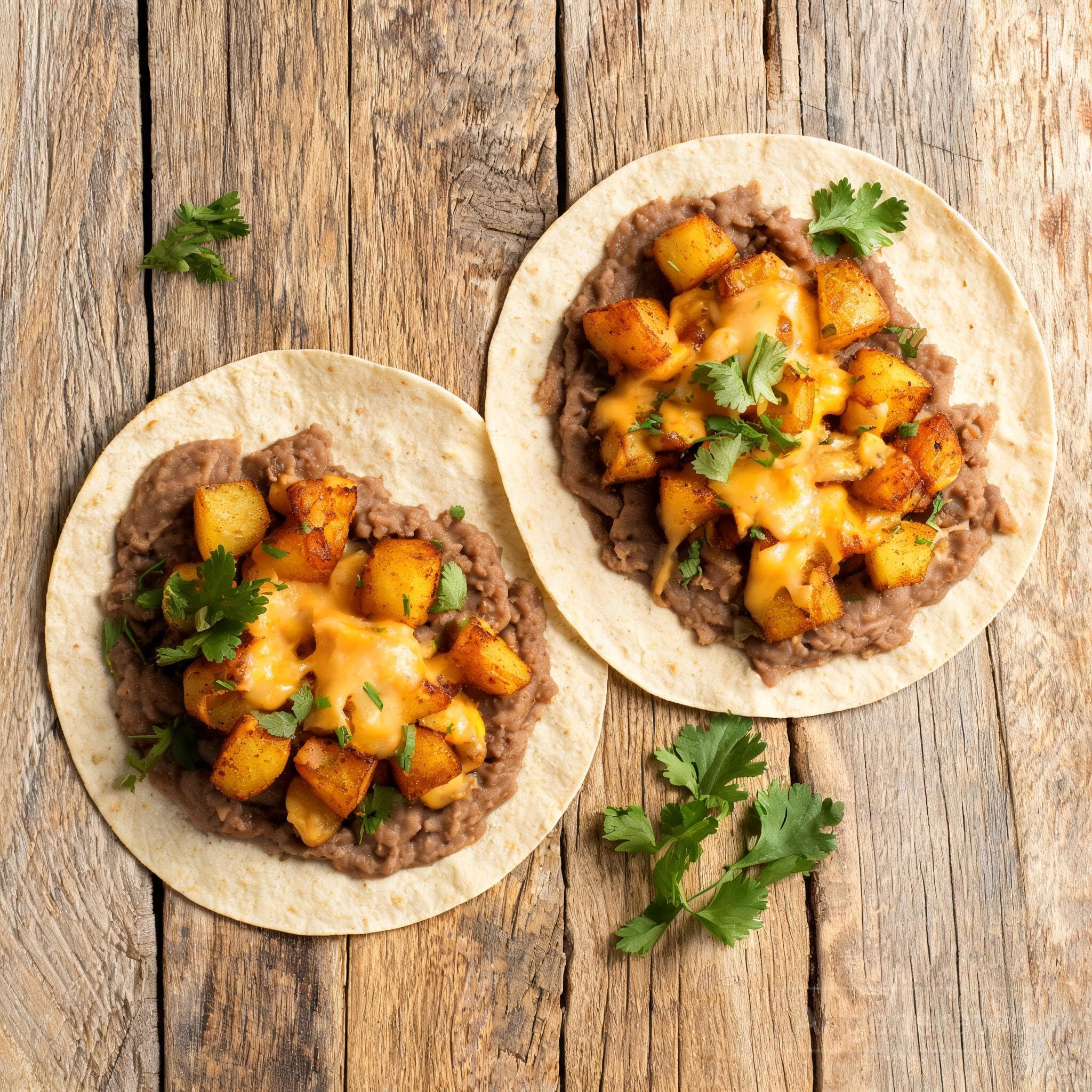 Deftige Kartoffel-Tacos mit Bohnen