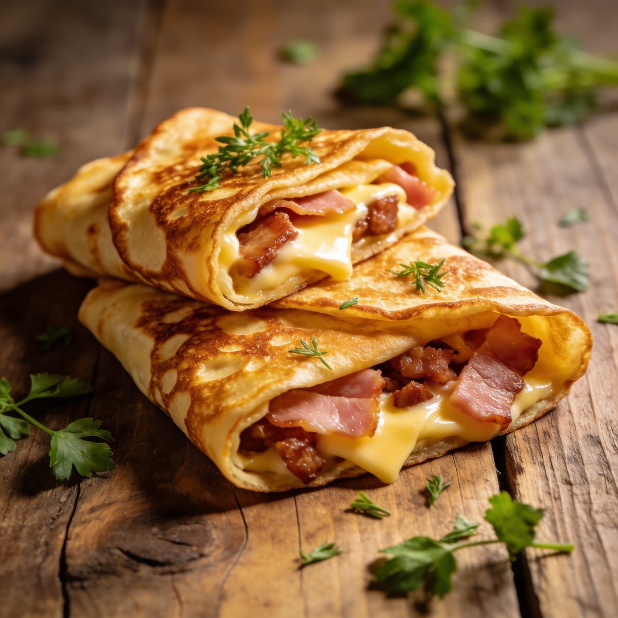 Herzhafte Schinken-Käse-Pfannkuchen