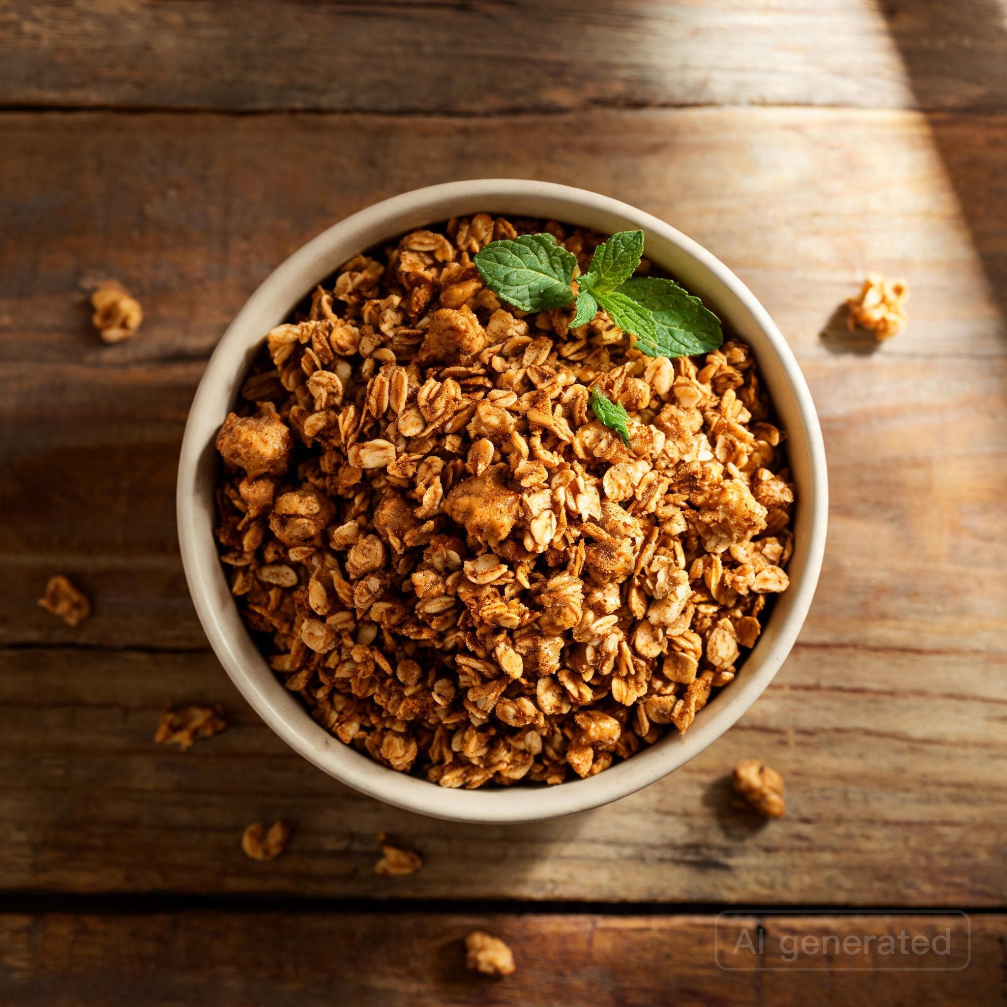 Knuspriges Erdnussbutter-Zimt-Granola