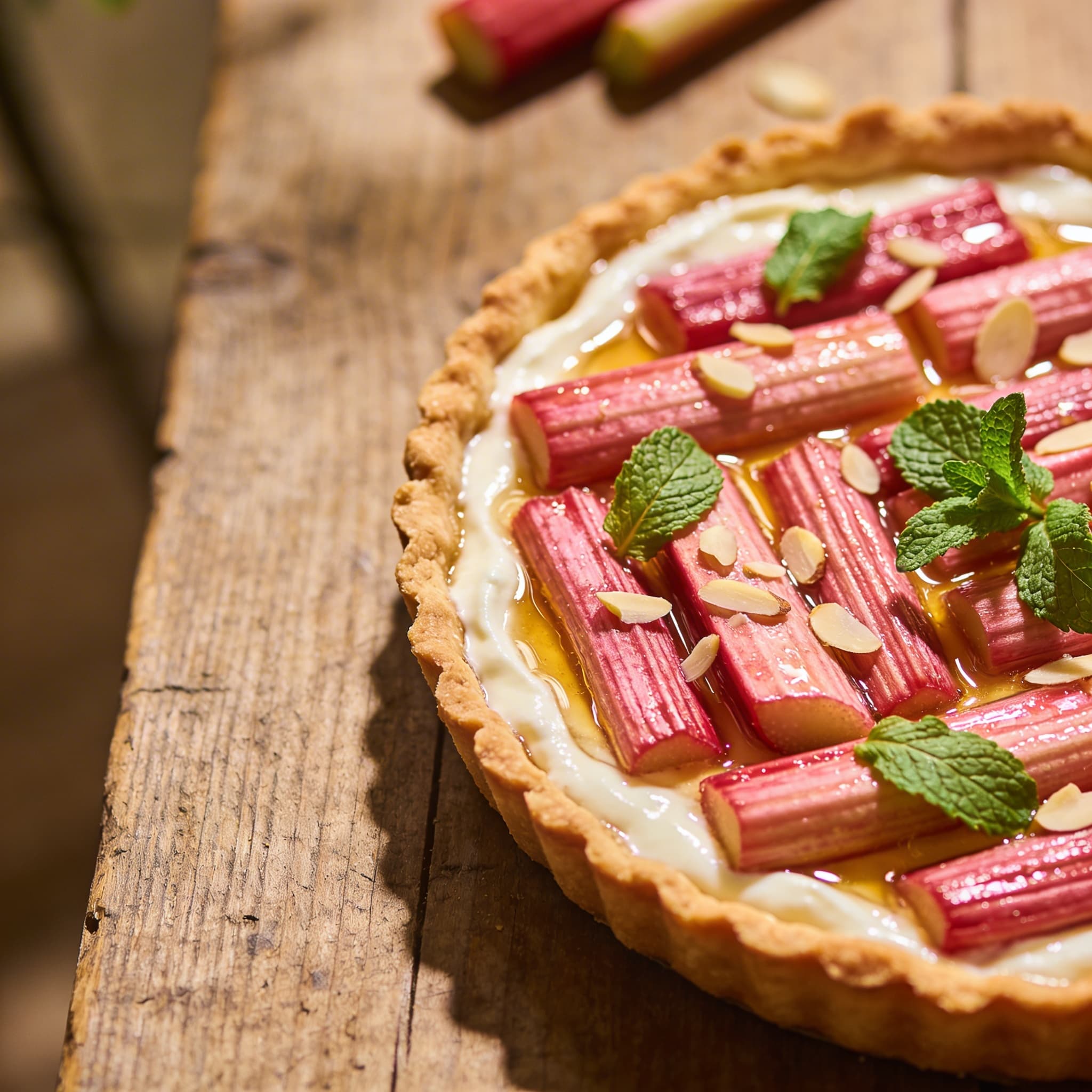 Frische Rhabarber-Joghurt-Tarte