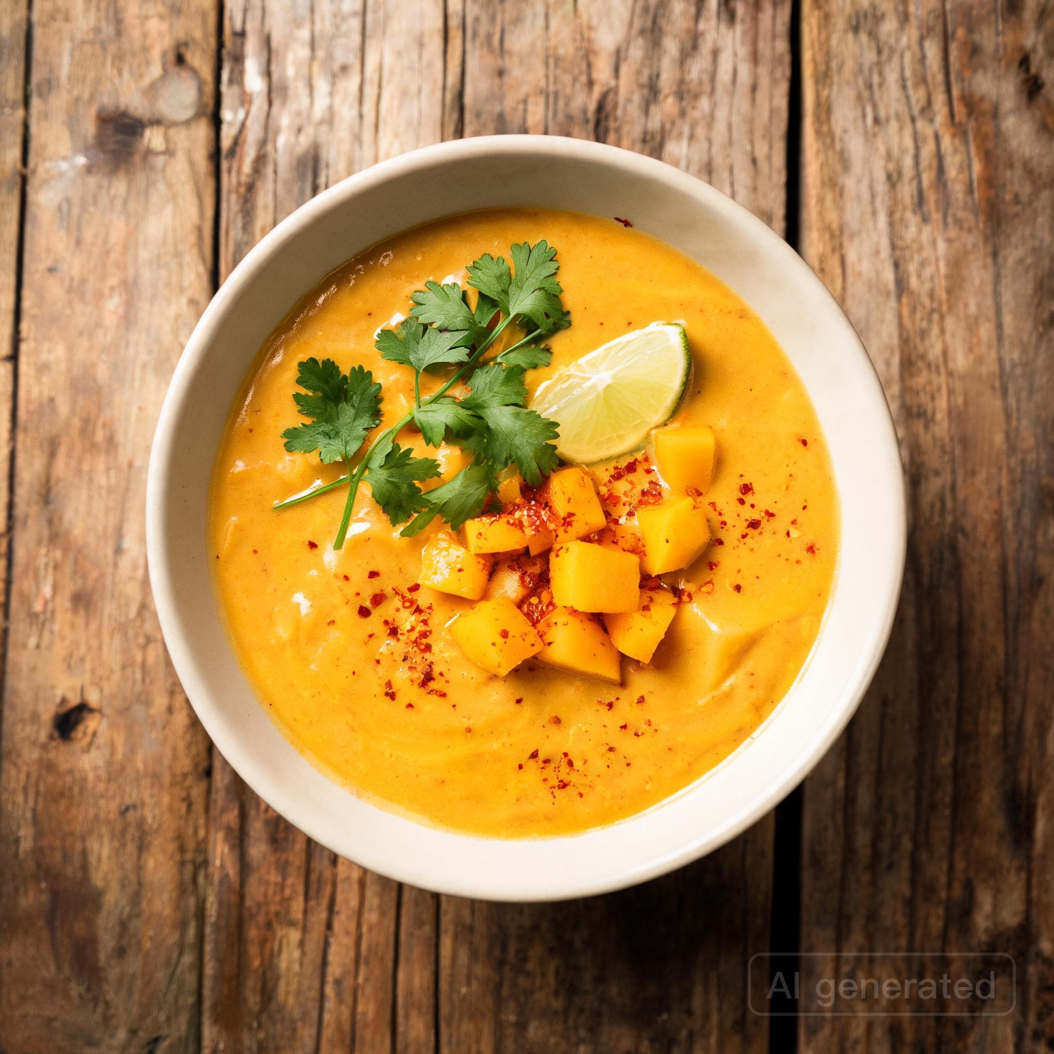 Fruchtige Mango-Kokos-Suppe