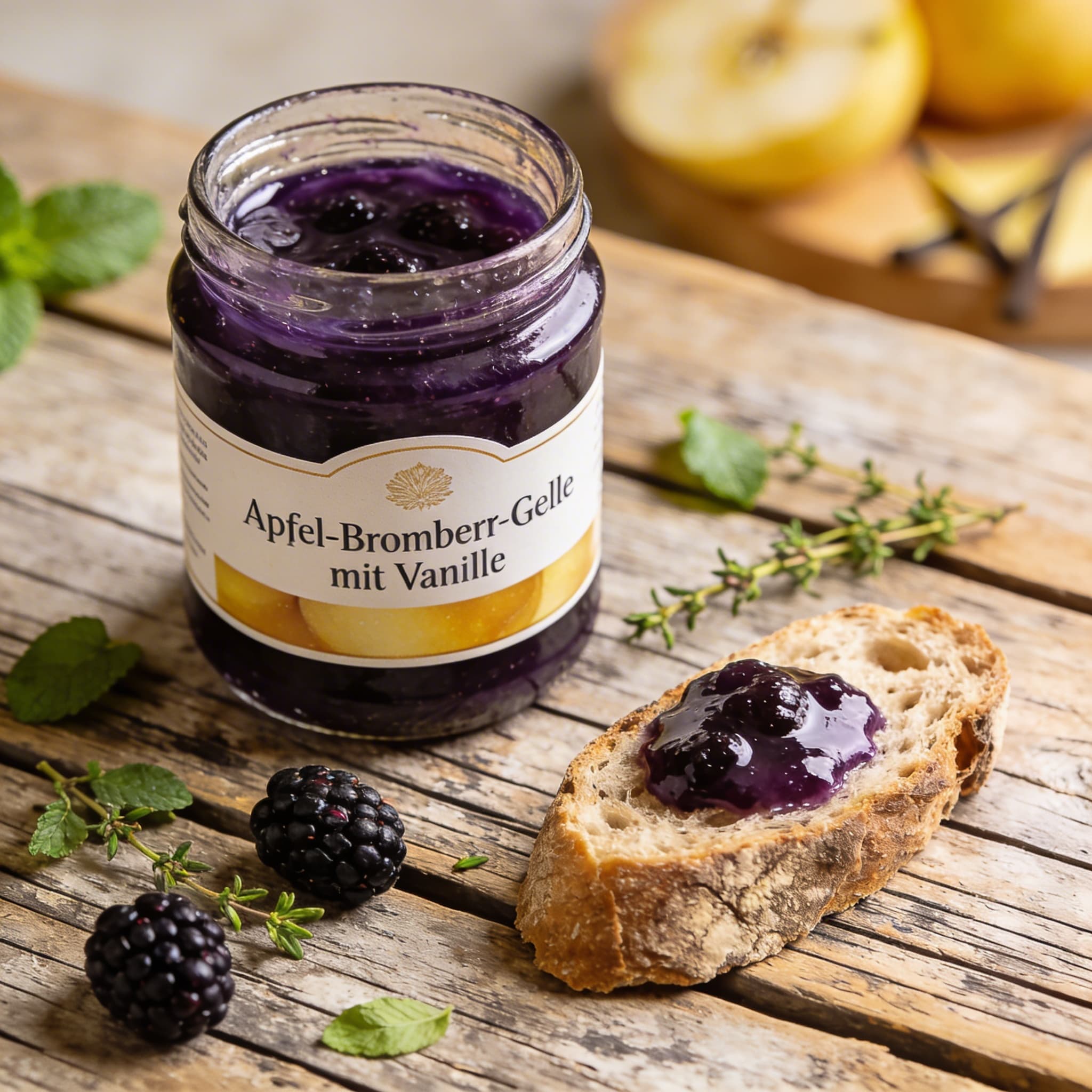 Apfel-Brombeer-Gelee mit Vanille