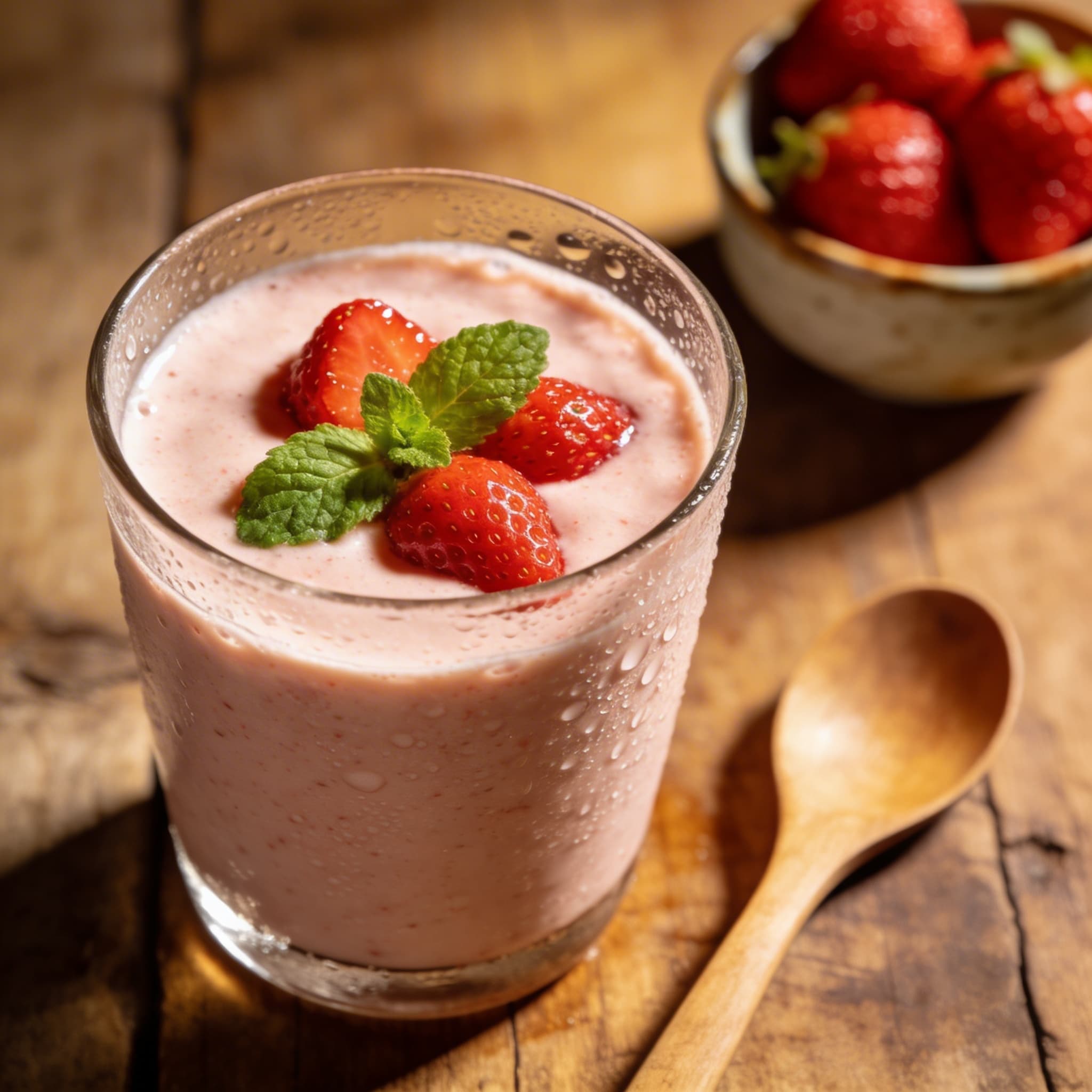 Samtiger Erdbeer-Milch-Smoothie