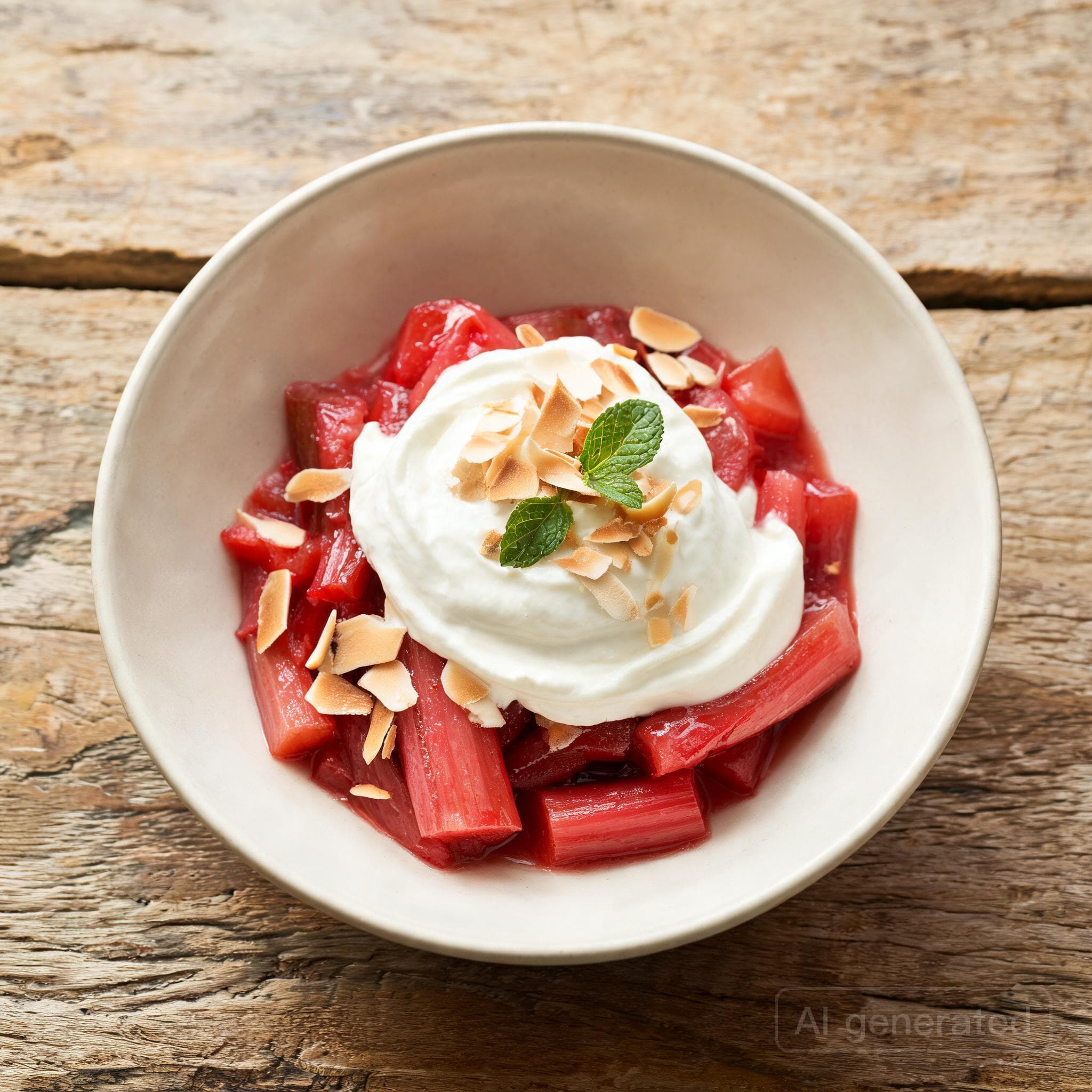 Rhabarberkompott mit cremigem Kokosjoghurt