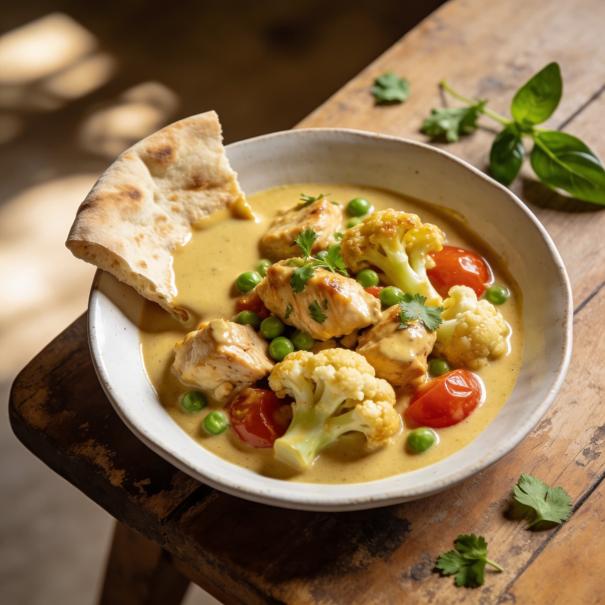 Cremiges Blumenkohl-Hähnchen-Curry
