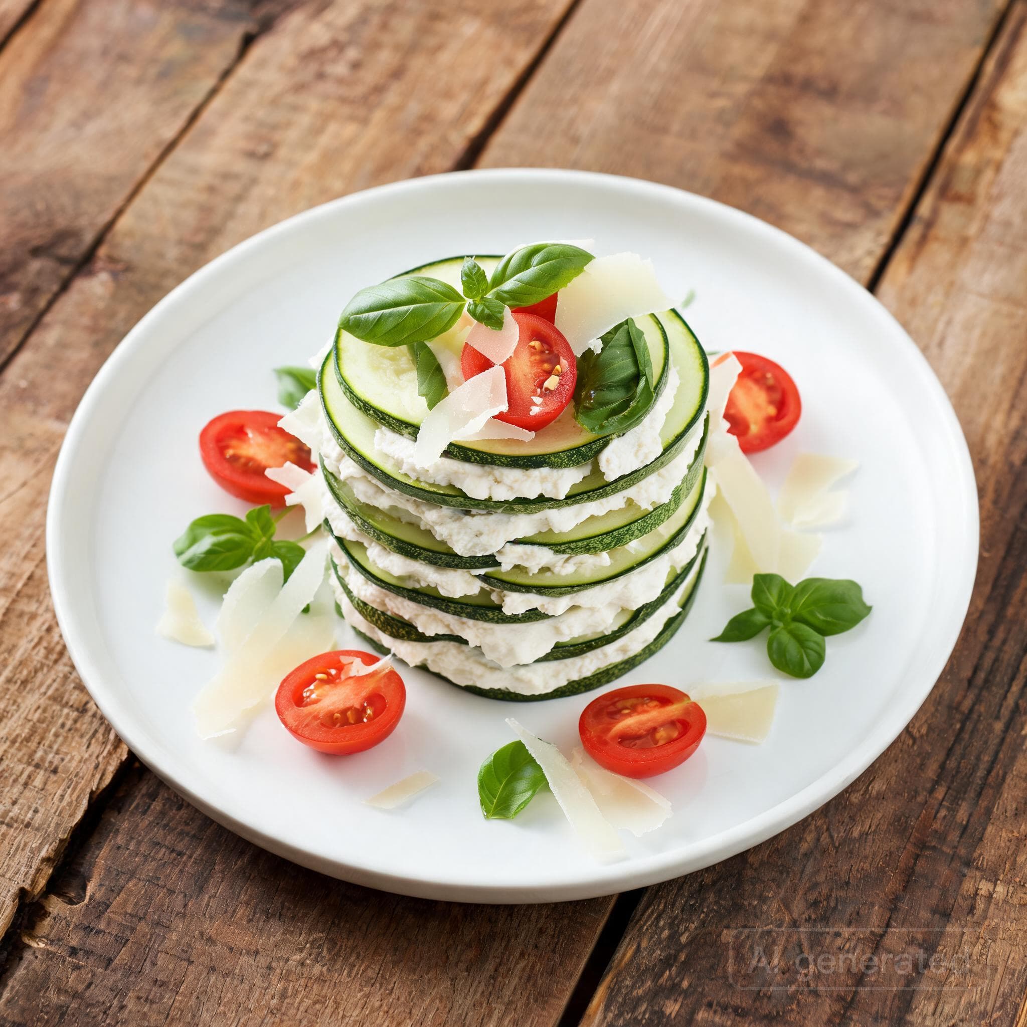 Herzhaftes Zucchini-Millefeuille mit Ricotta