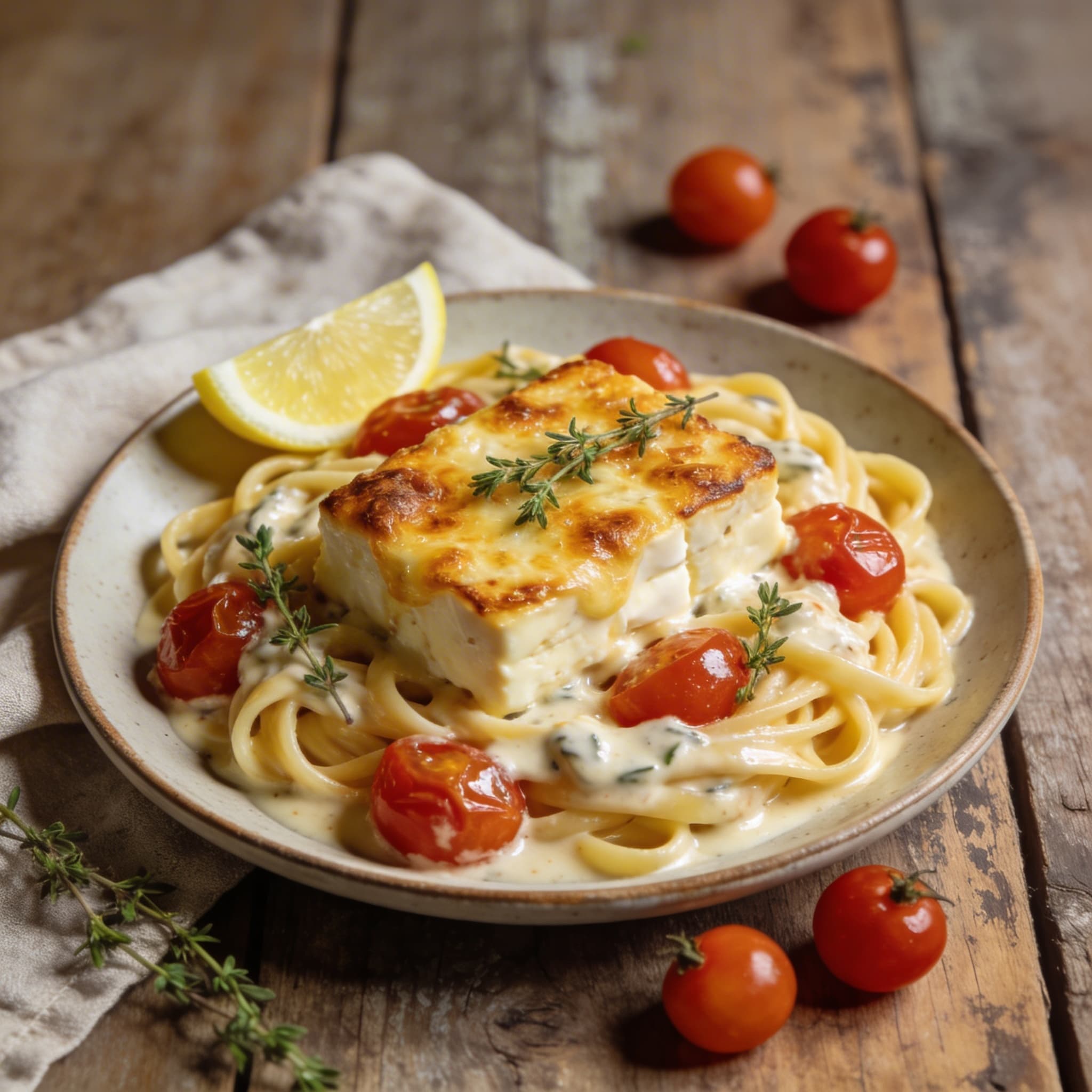 Cremige Baked Feta Pasta
