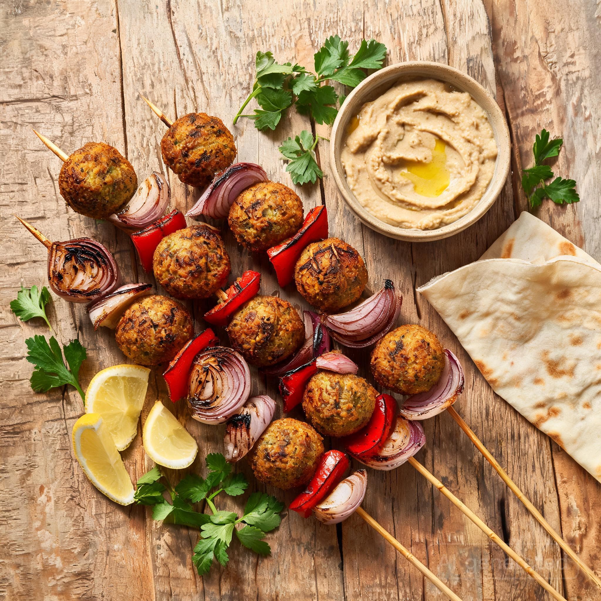 Würzige Falafel-Spieße vom Grill