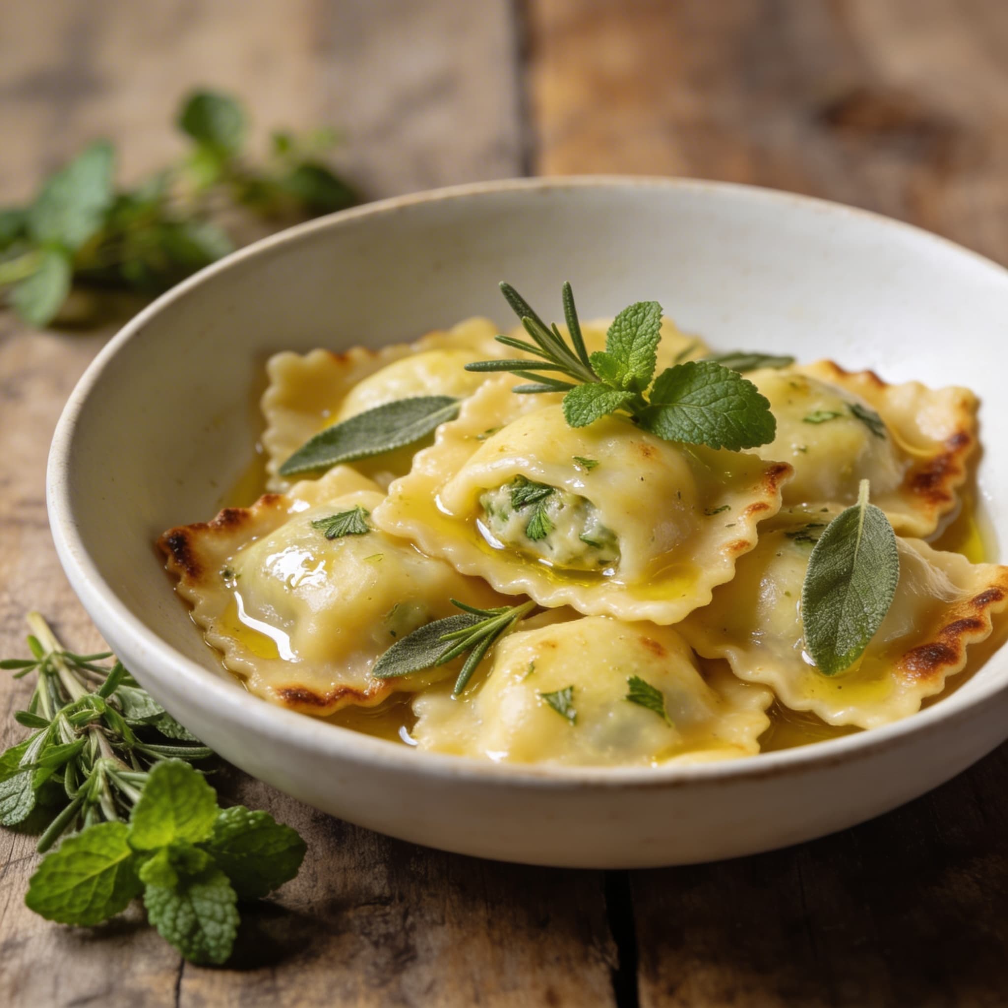 Frische Kartoffel-Minz-Ravioli