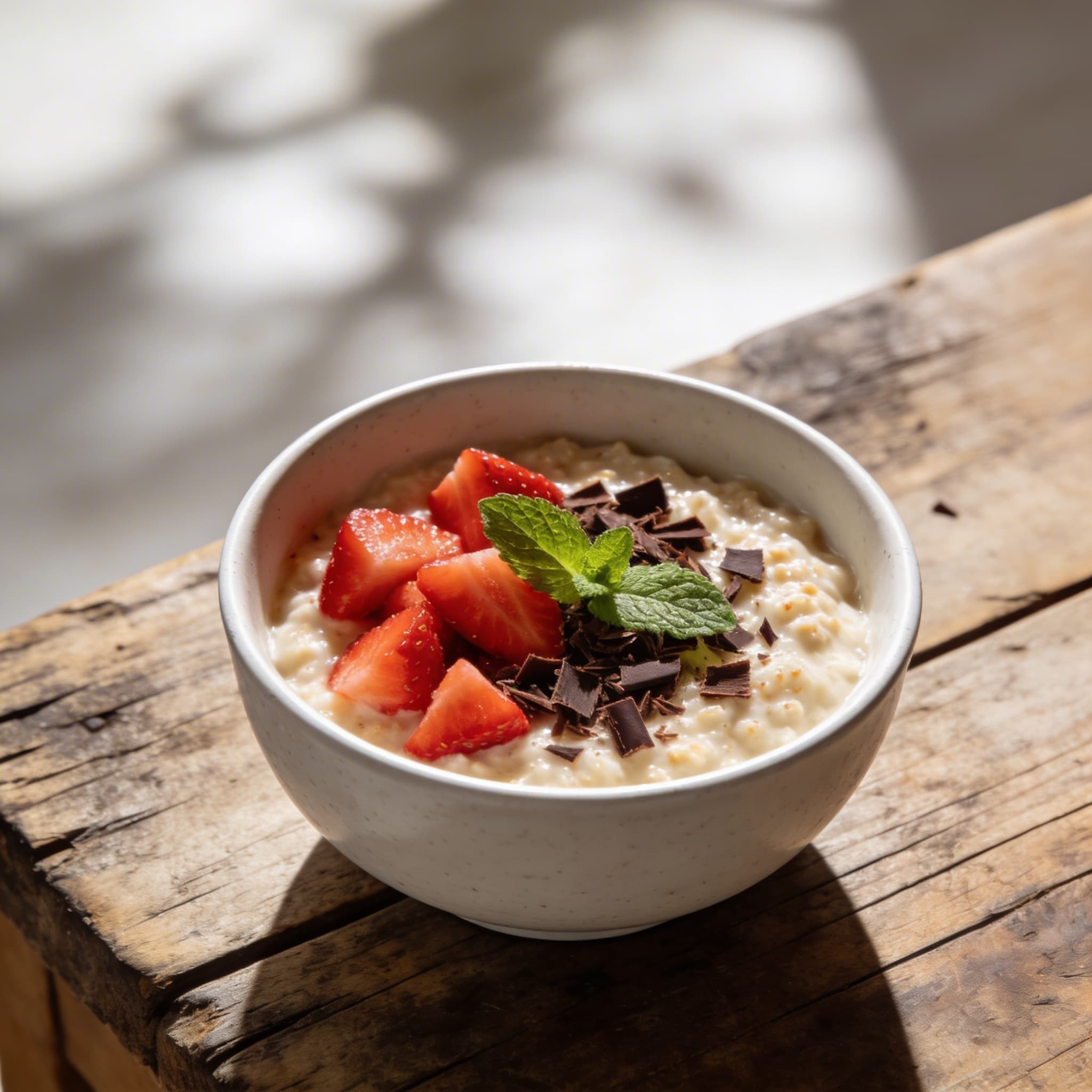 Grießbrei mit frischen Erdbeeren