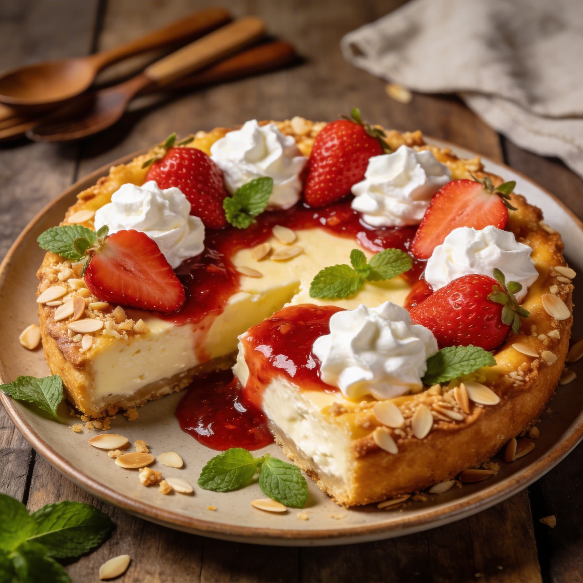 Schwedischer Käsekuchen mit Mandeln