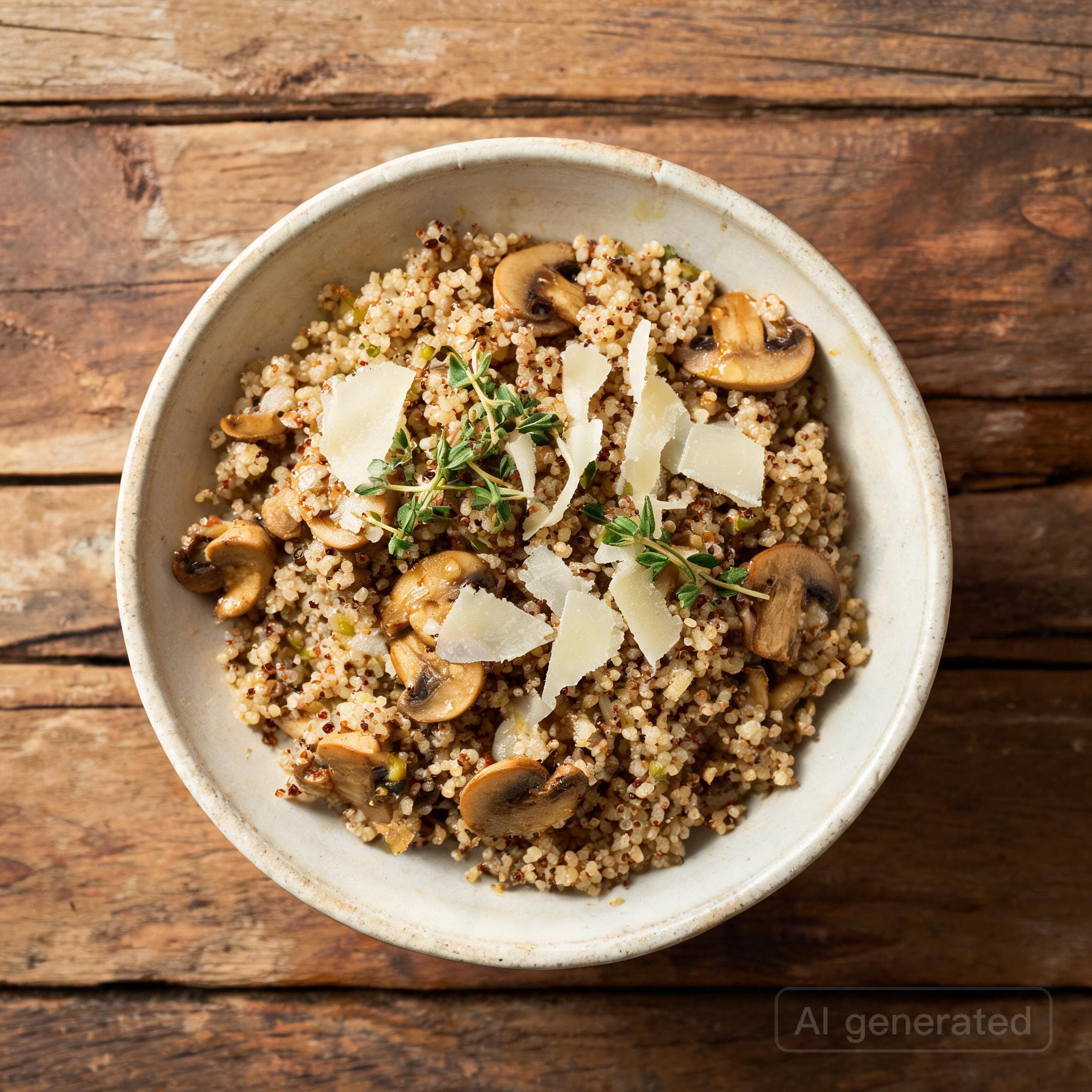 Pilz-Quinoa mit Knoblauch und Thymian
