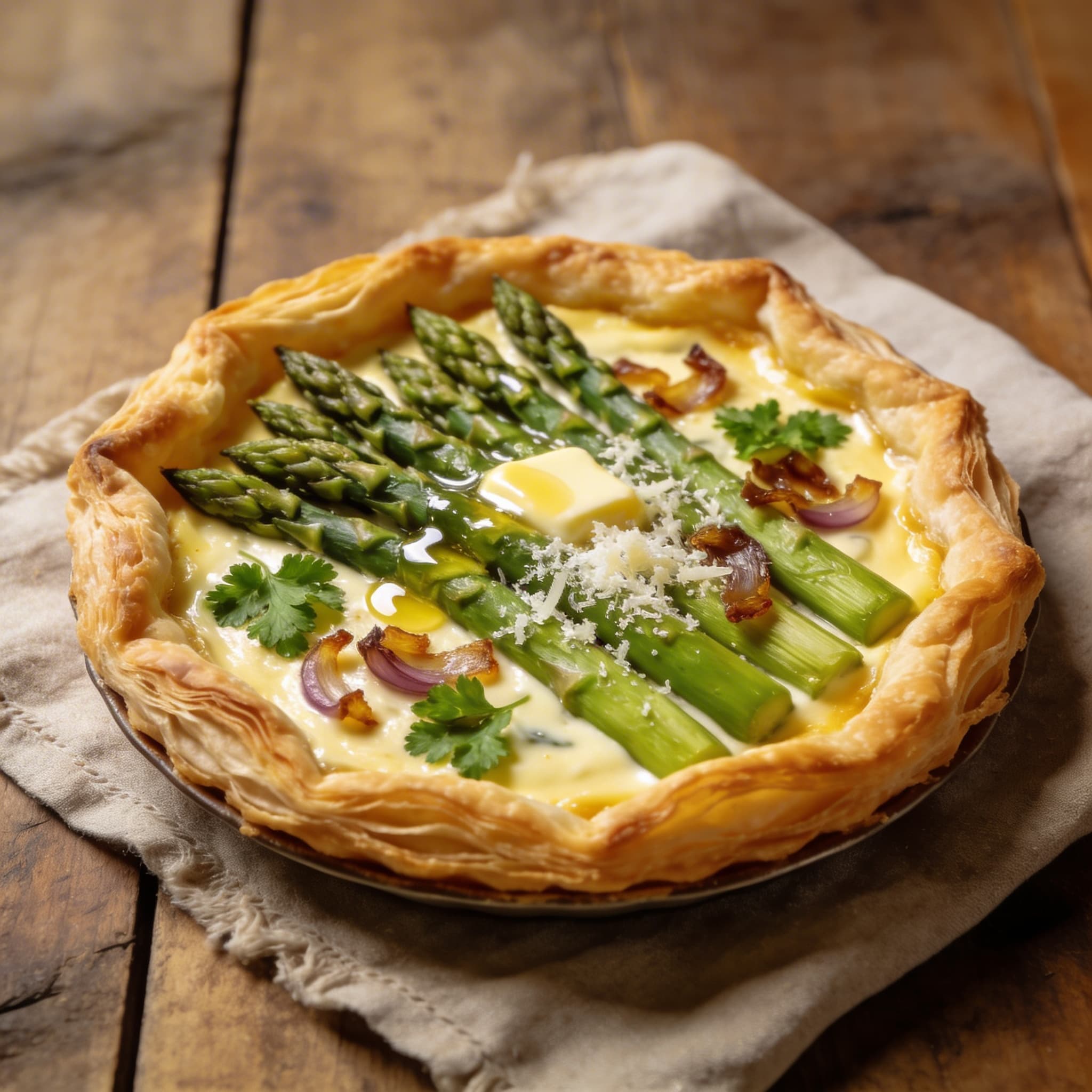 Blätterteig-Tartes mit Spargel