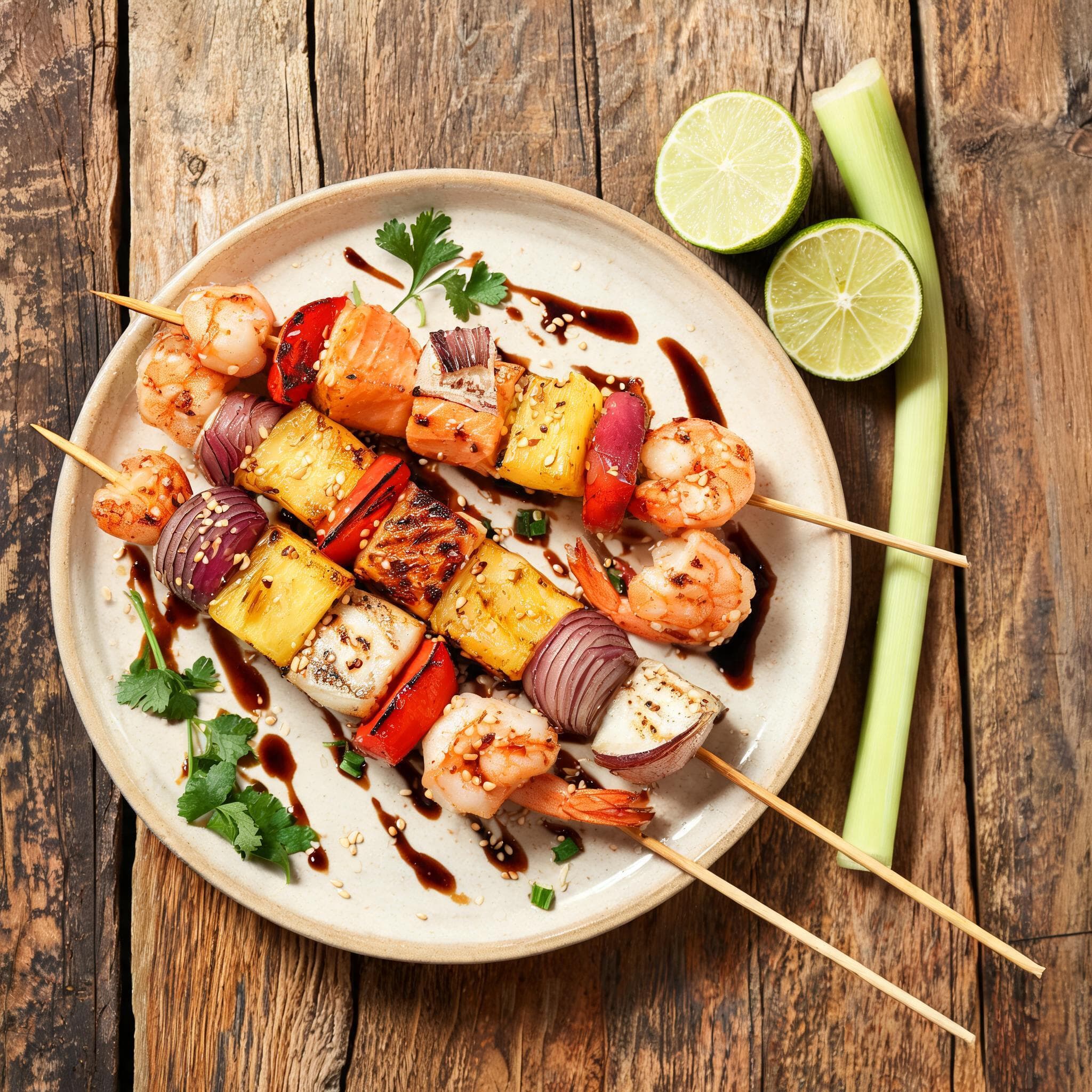 Fish Skewers with Pineapple