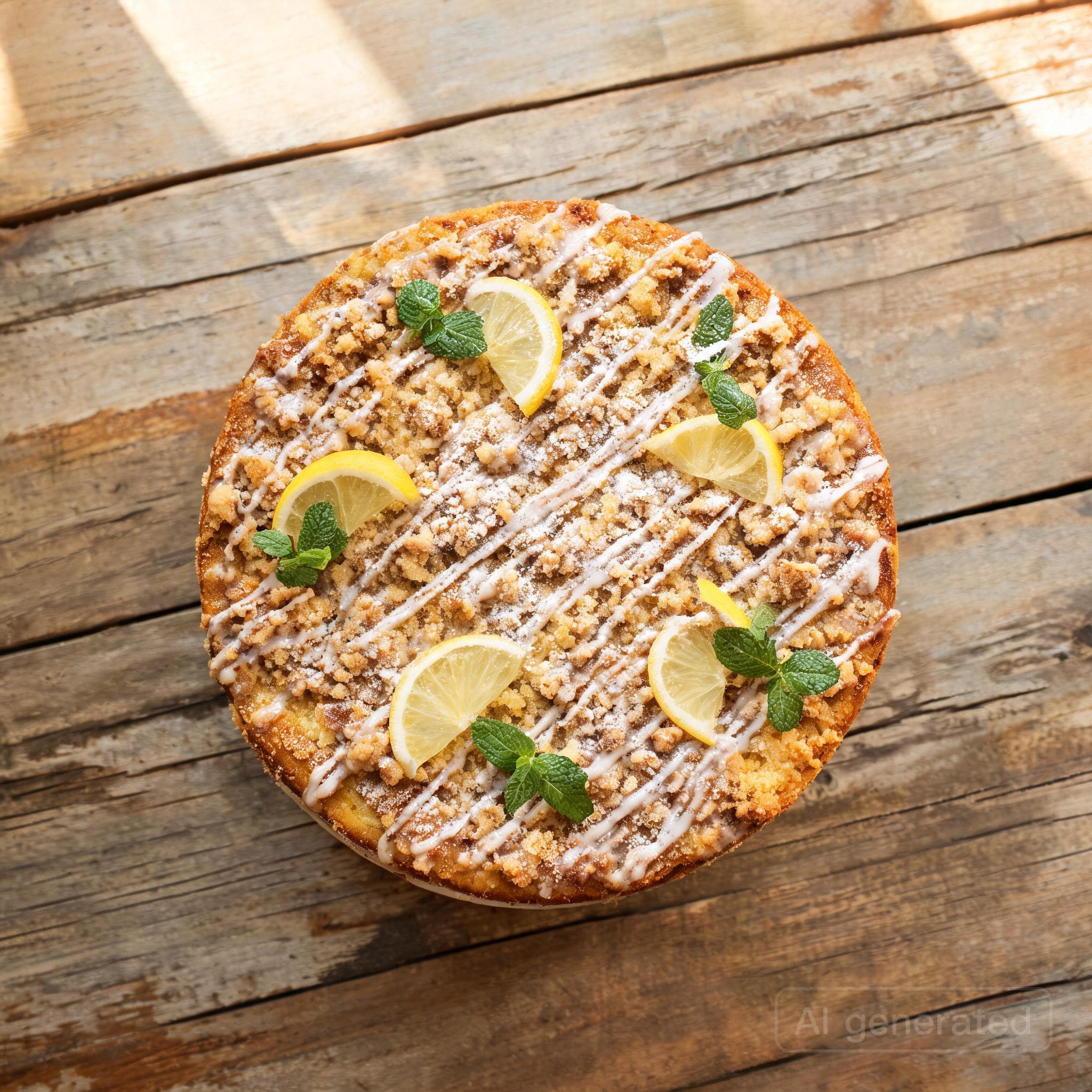 Saftiger Zitronenkuchen mit Butterstreuseln