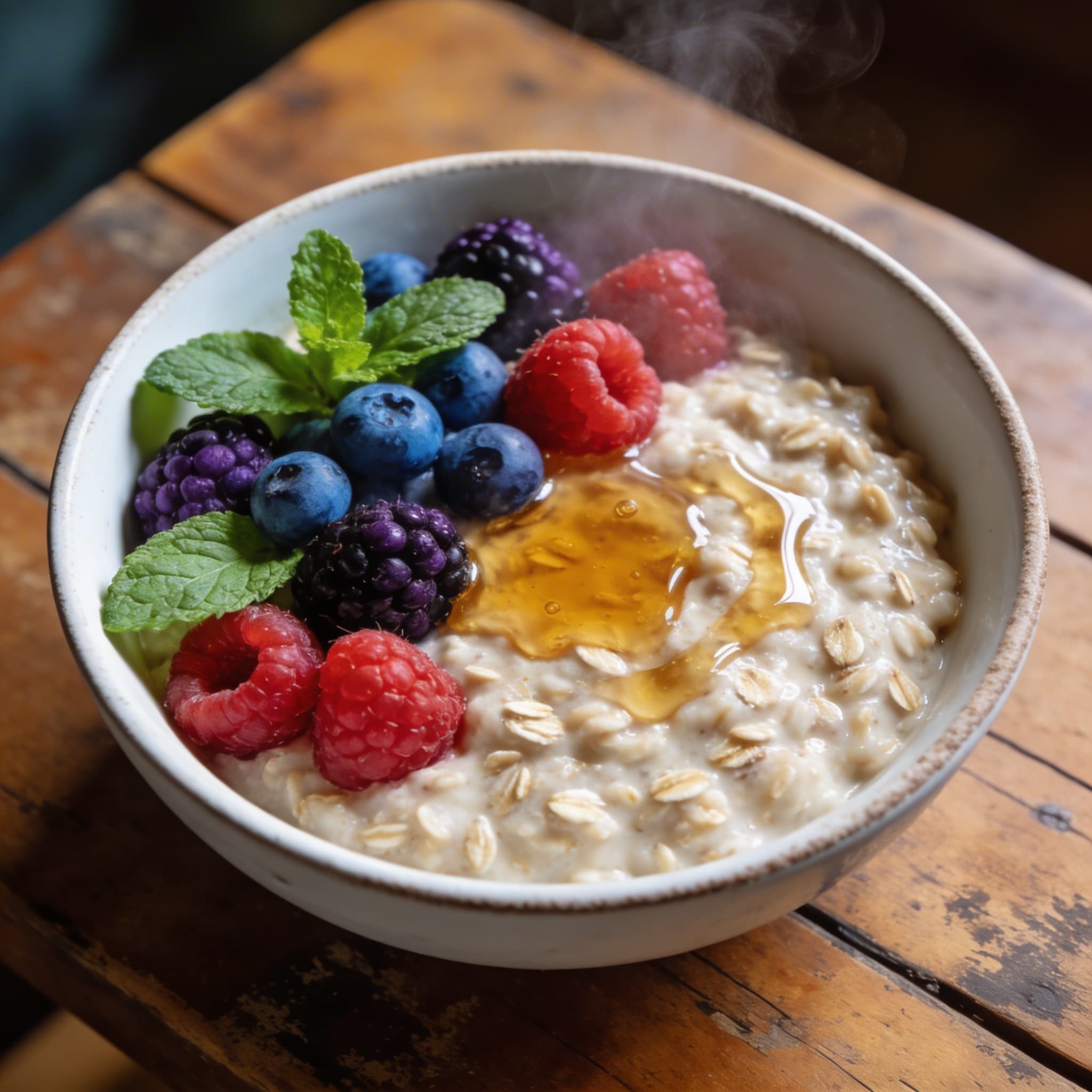 Cremiger Waldbeeren-Milch-Porridge
