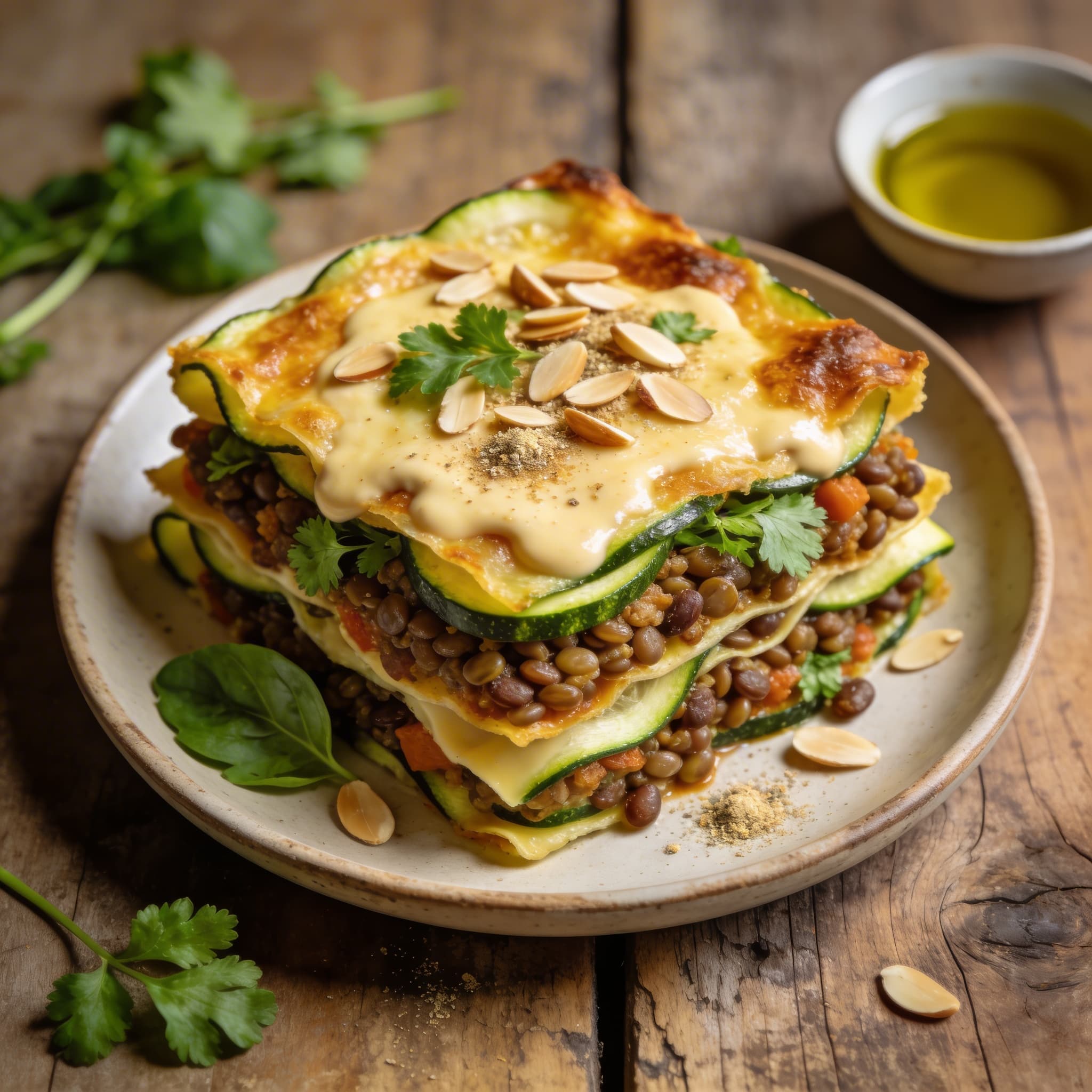 Vegetarische Linsen-Zucchini-Lasagne