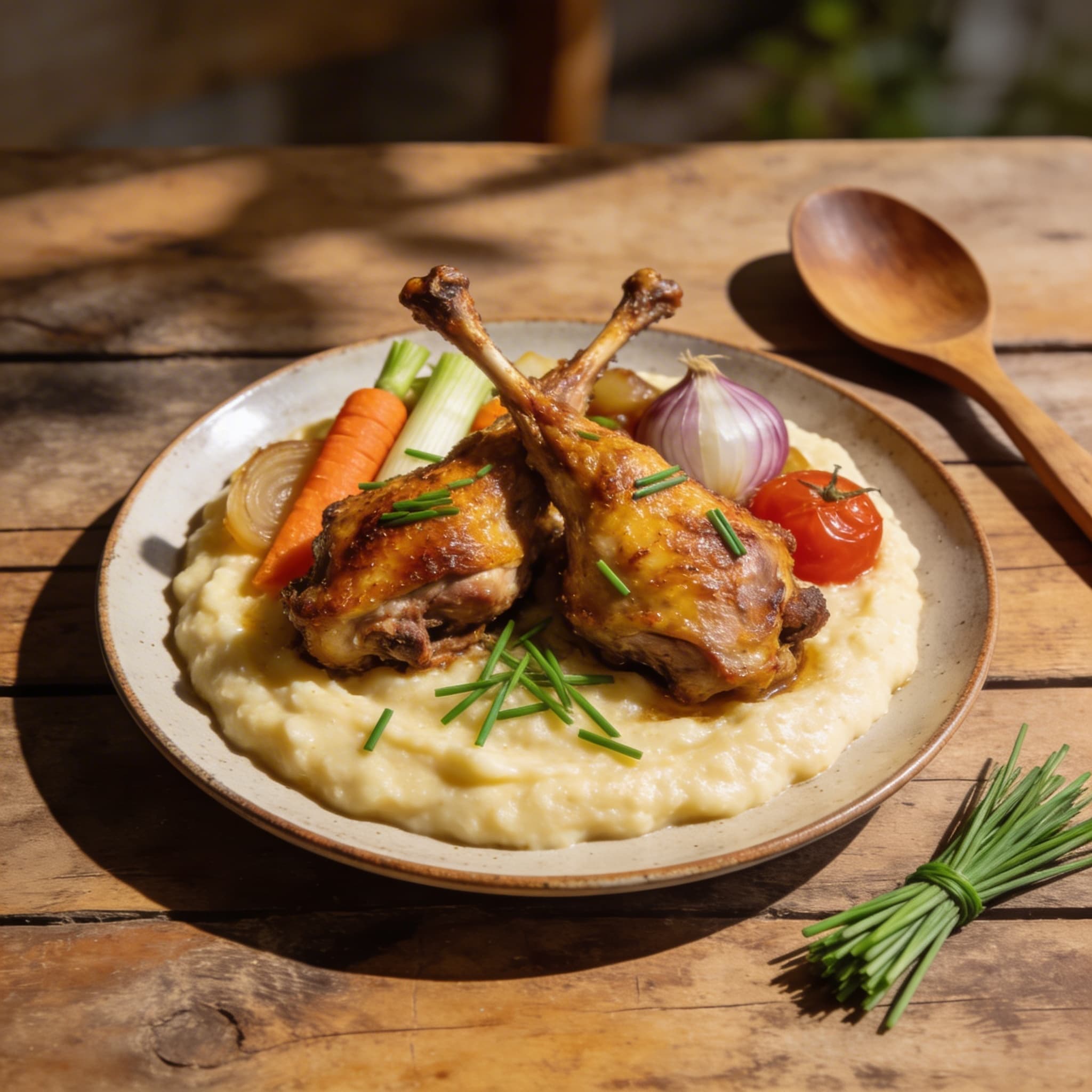 Hase mit cremiger Polenta
