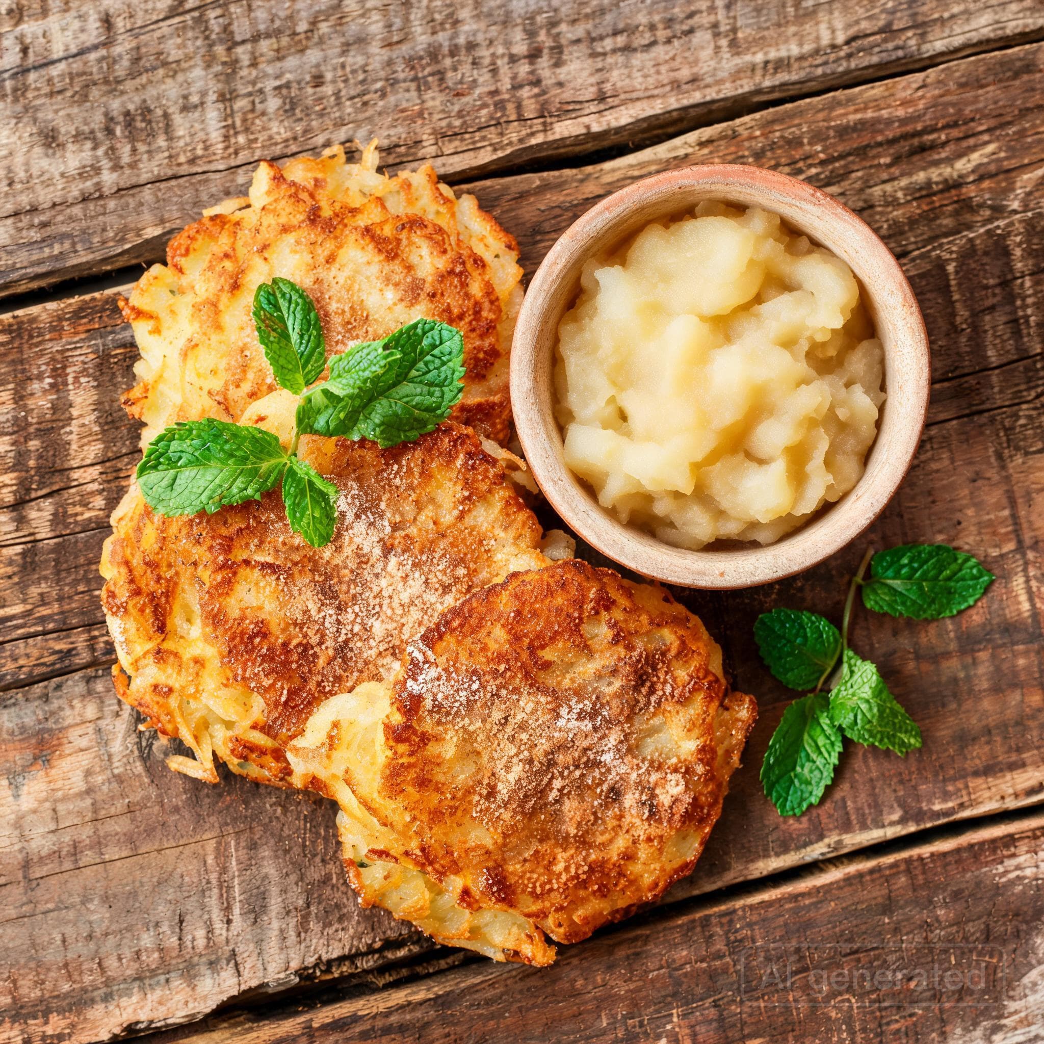 Süße Kartoffelpuffer mit Apfelmus