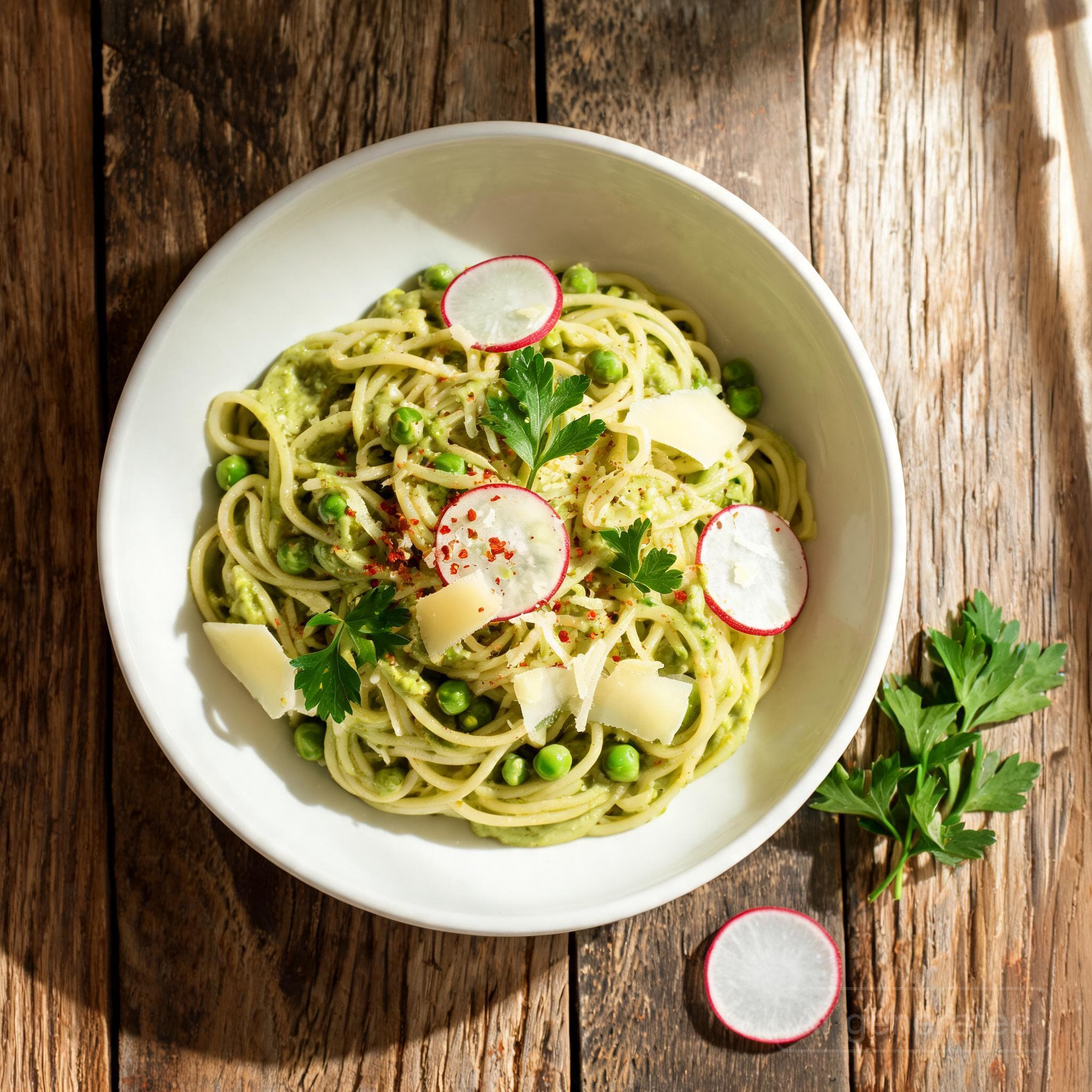 Cremige Pasta mit Avocadosoße