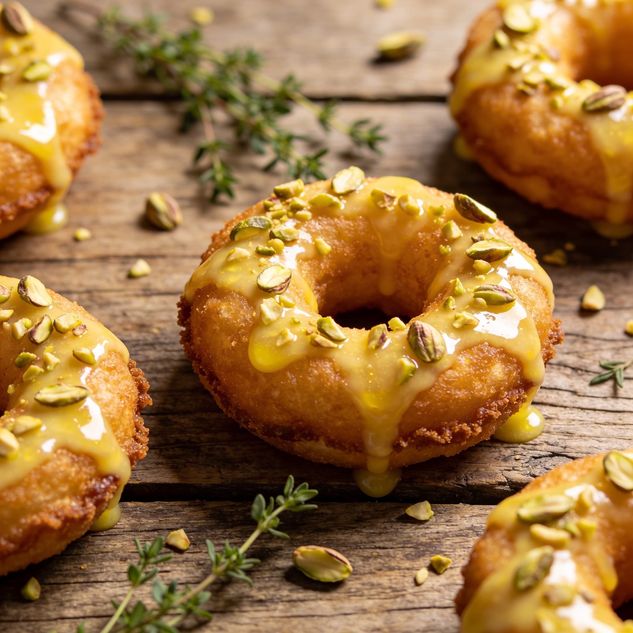 Schnelle Donuts mit Pistazienglasur