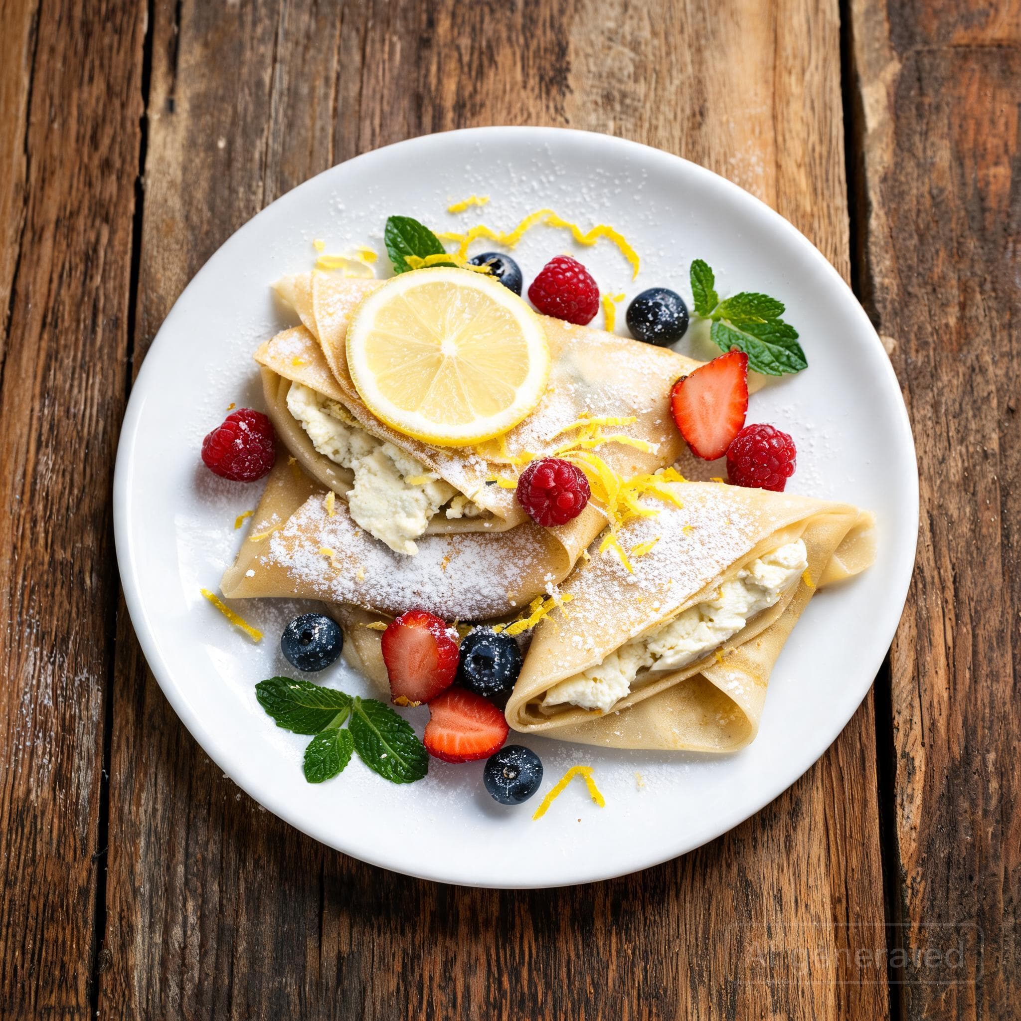 Fluffige Ricotta-Pfannkuchen mit Zitrone