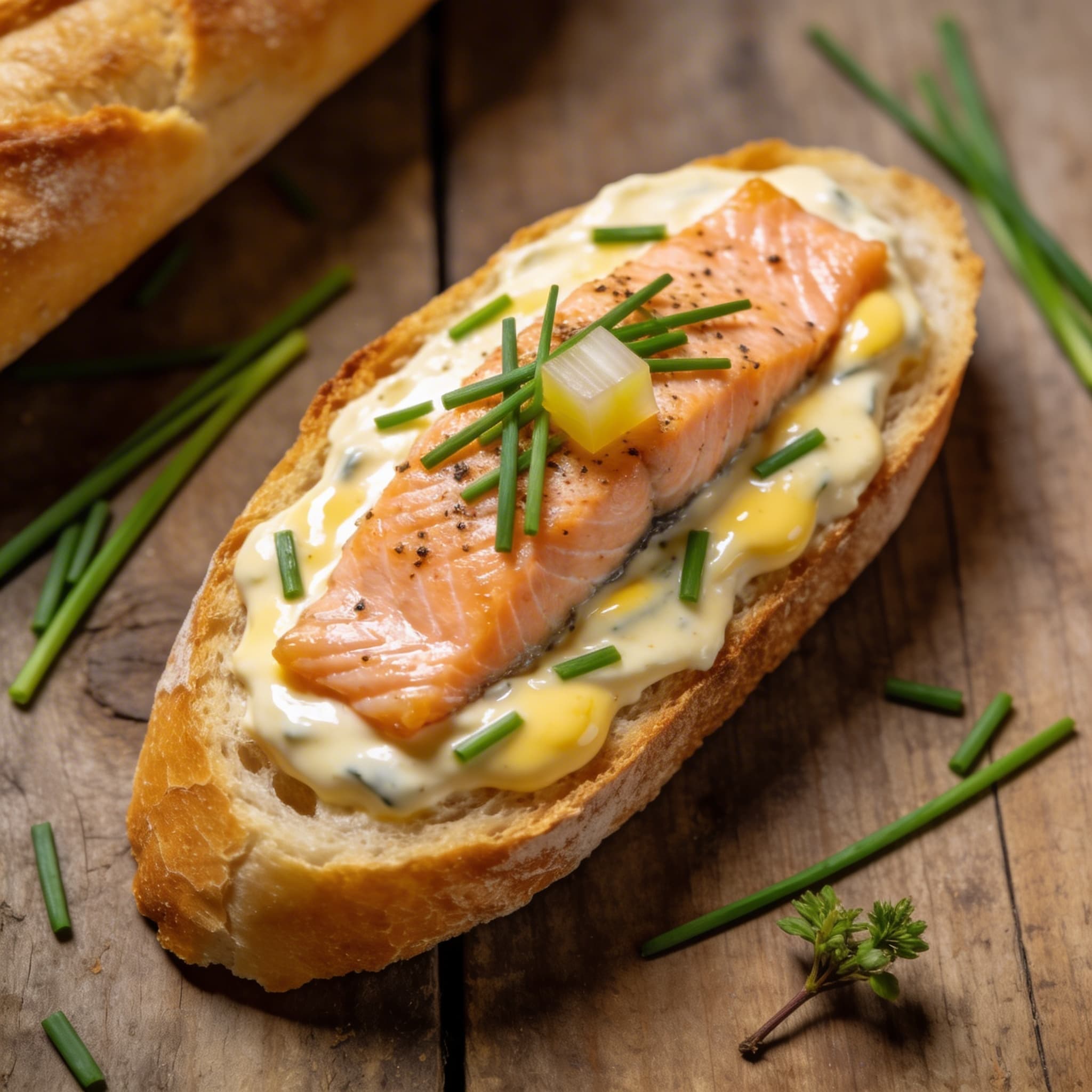 Baguette mit Forellen-Ei-Creme