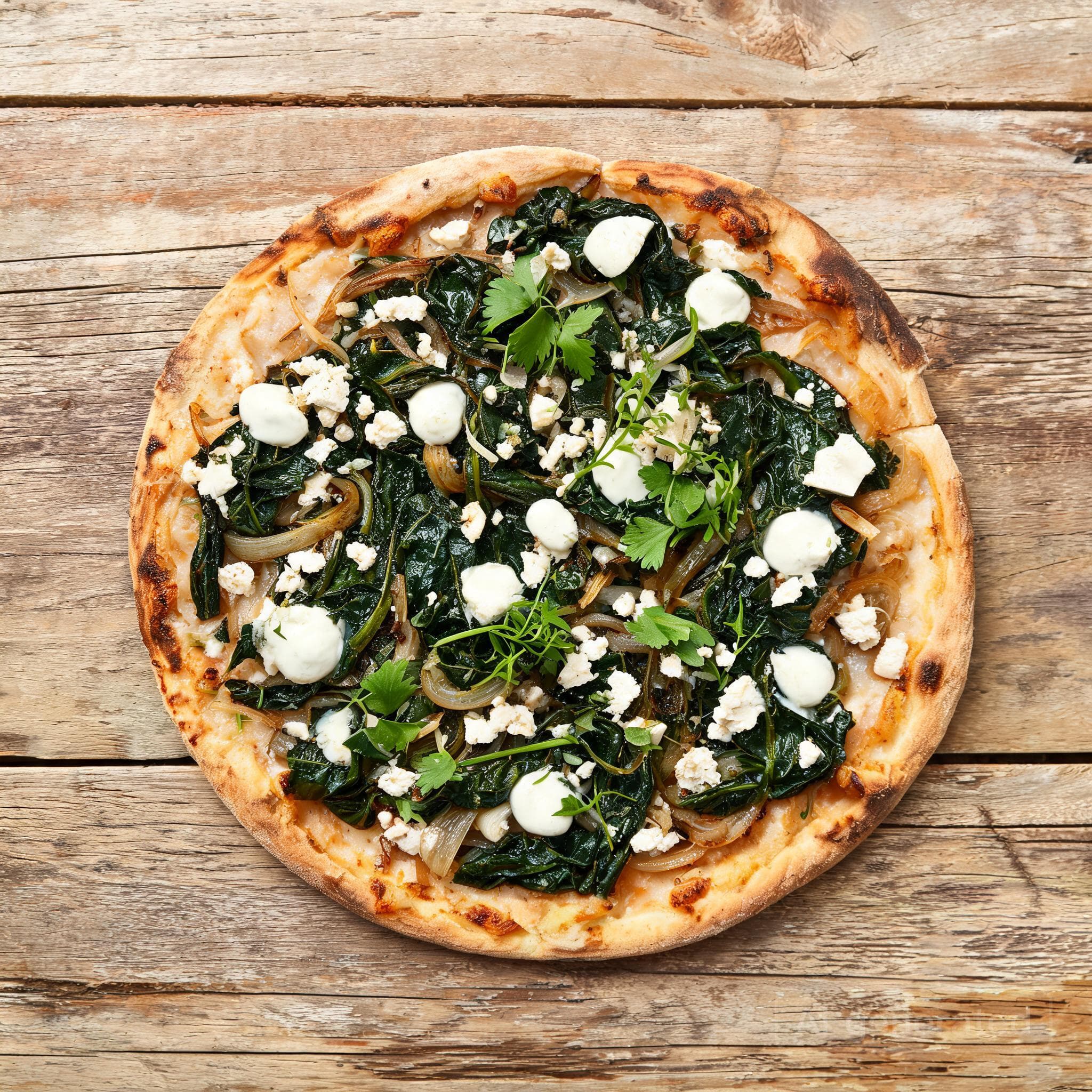 Herzhafter Mangold-Flammkuchen mit Feta