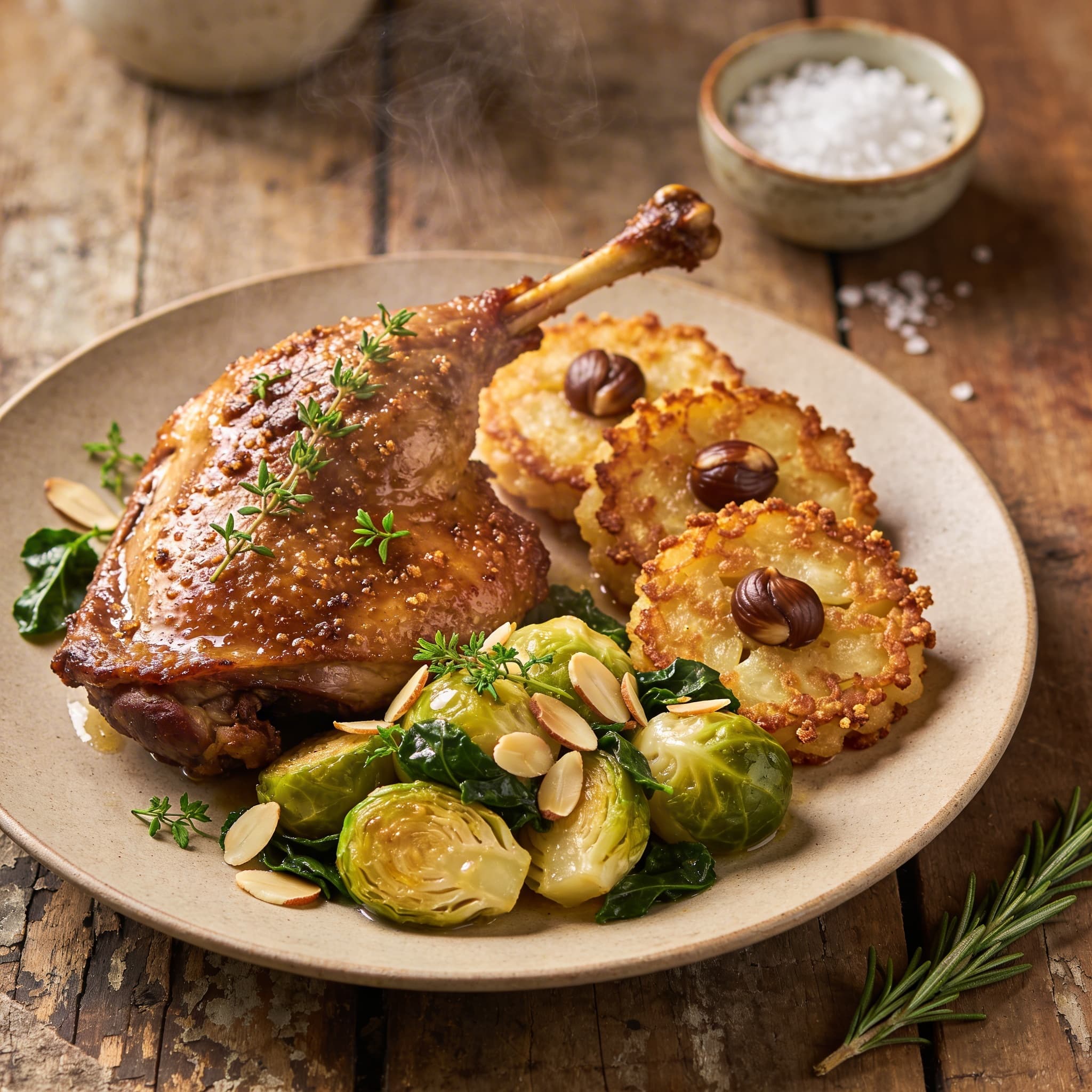 Festlicher Gänsebraten mit Maronen-Rösti