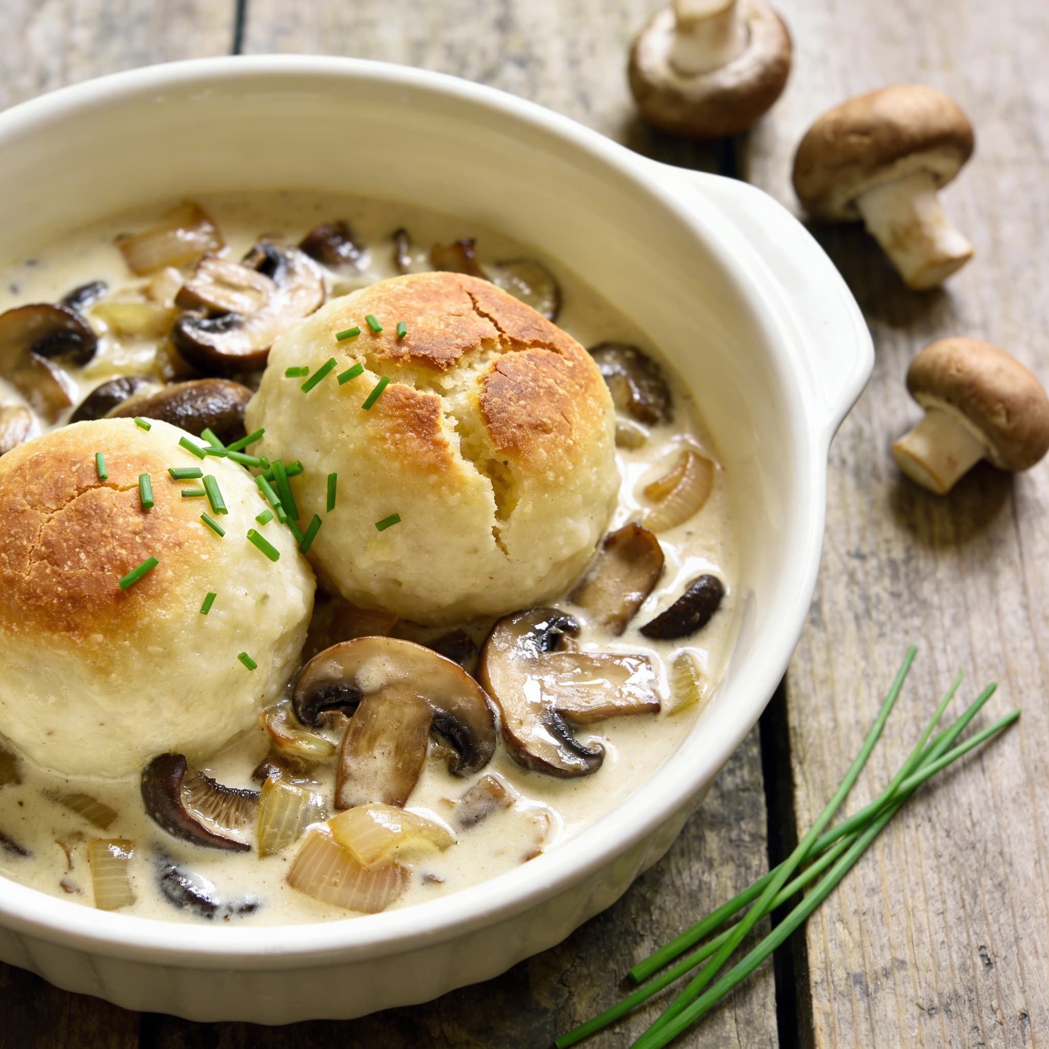 Böhmische Knödel mit Pilzragout