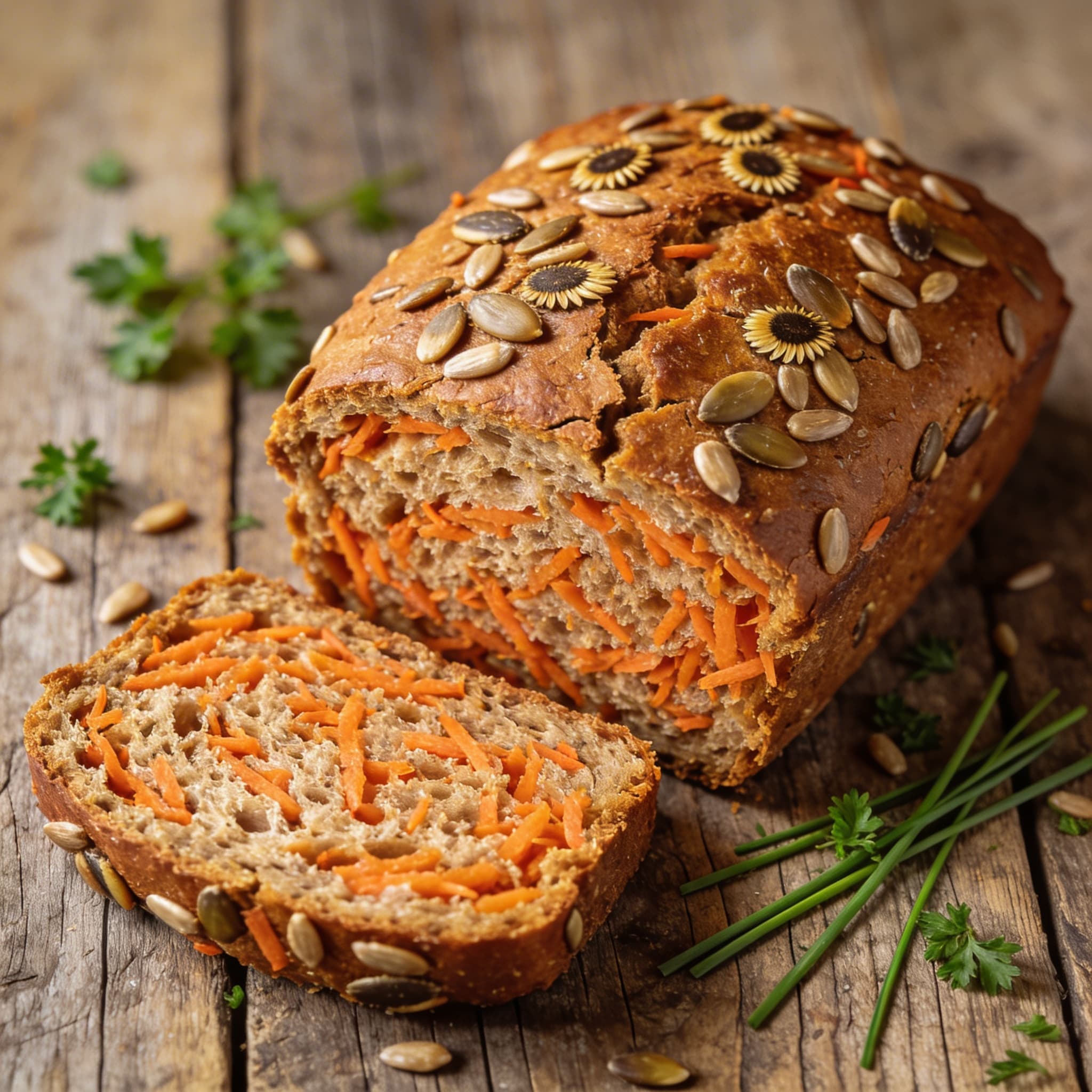 Saftiges Rüblibrot mit Kernen