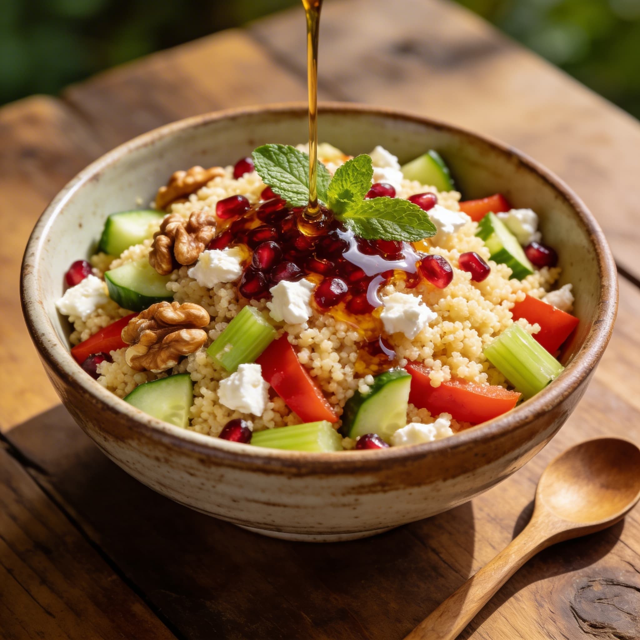 Orientalischer Couscoussalat mit Granatapfel