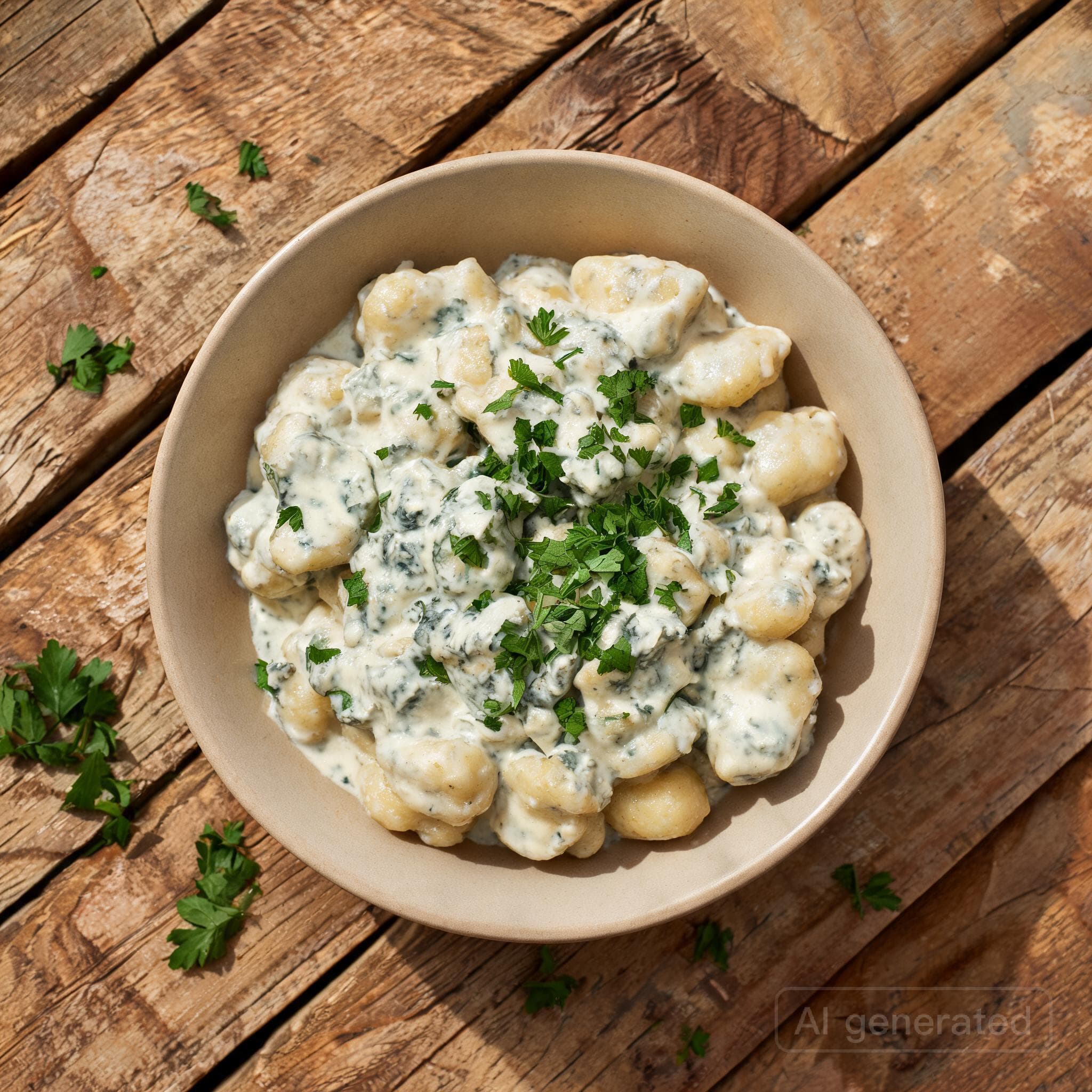 Gnocchi in cremiger Gorgonzolasoße