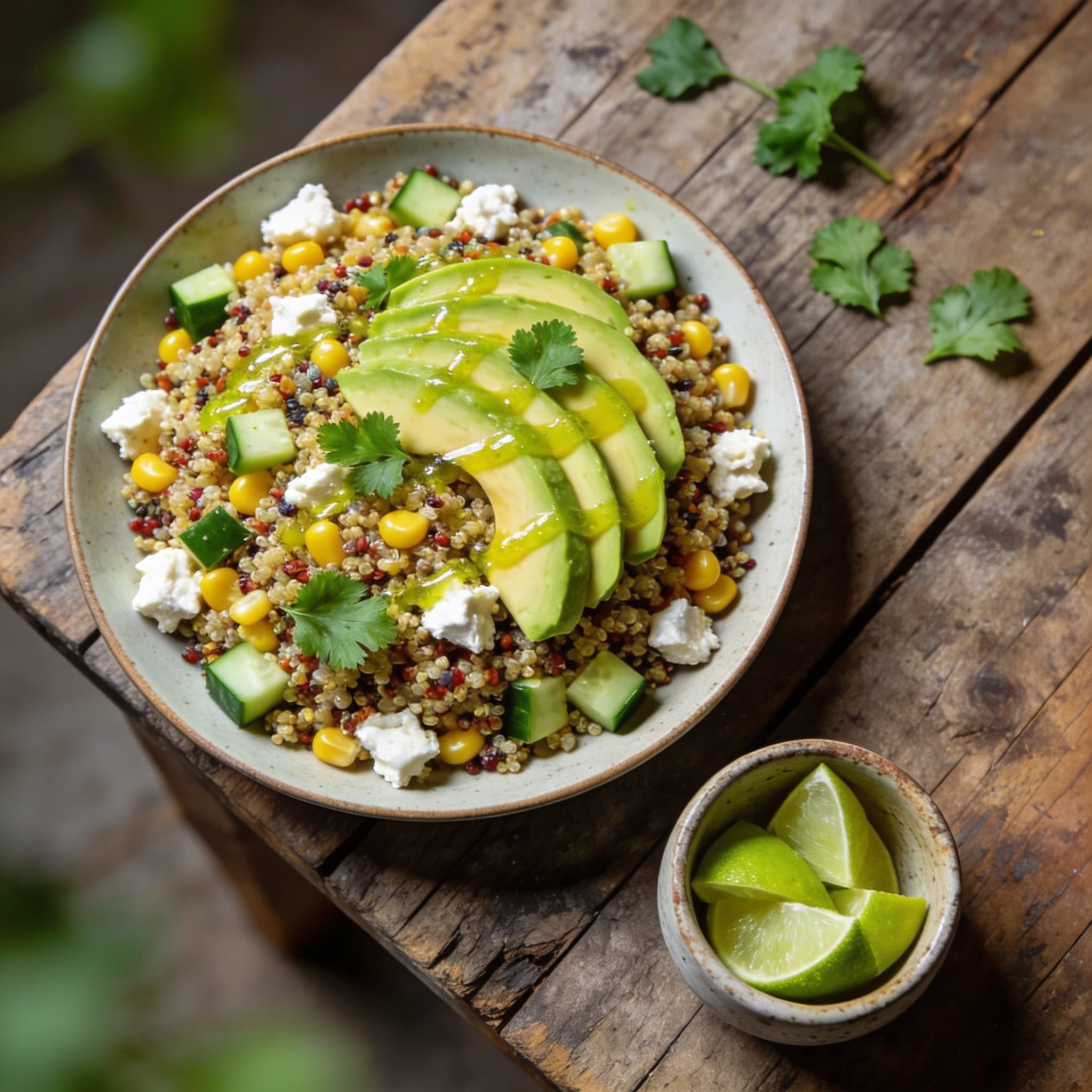 Bunter Quinoa-Salat mit Avocado
