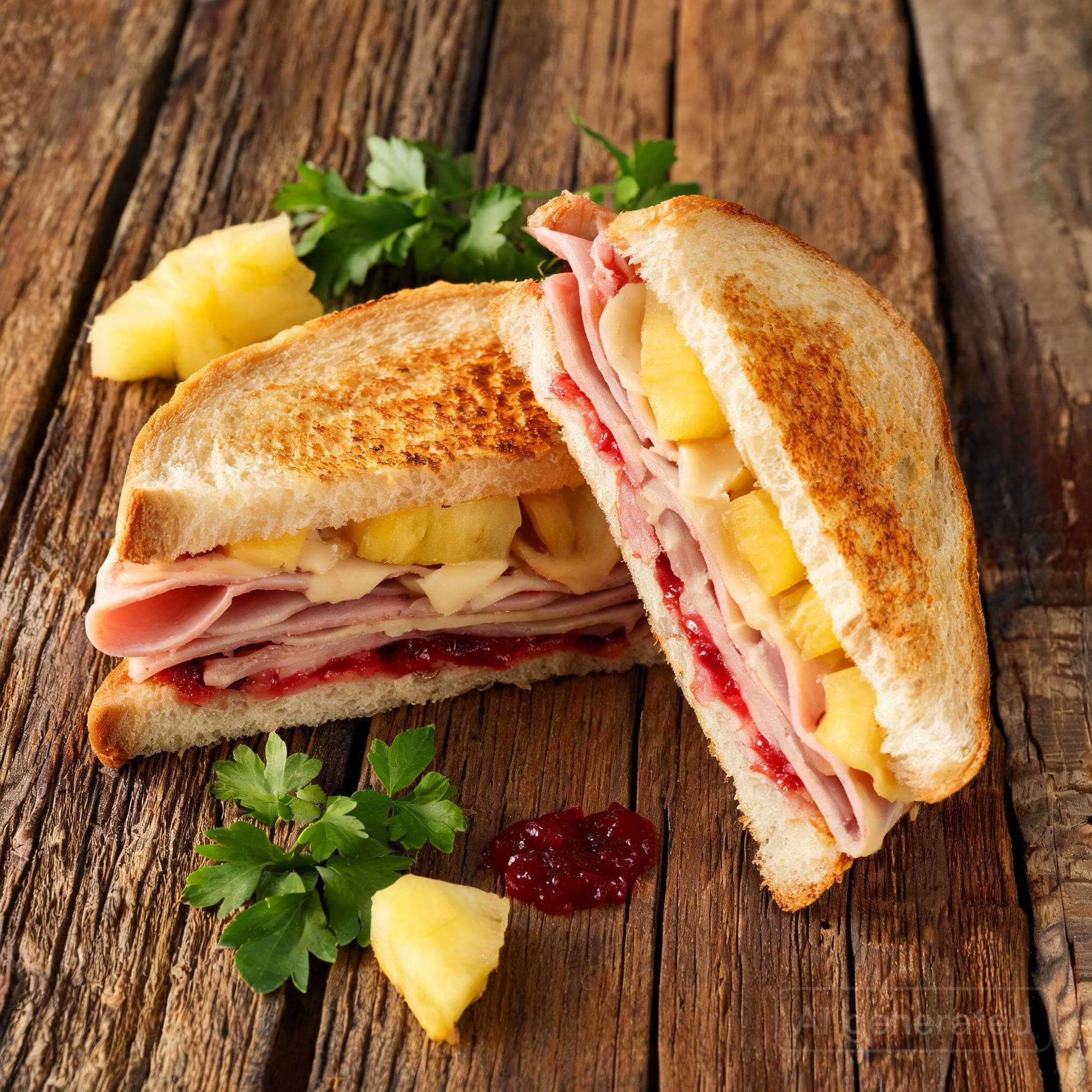 Knuspriges Toast Hawaii Sandwich