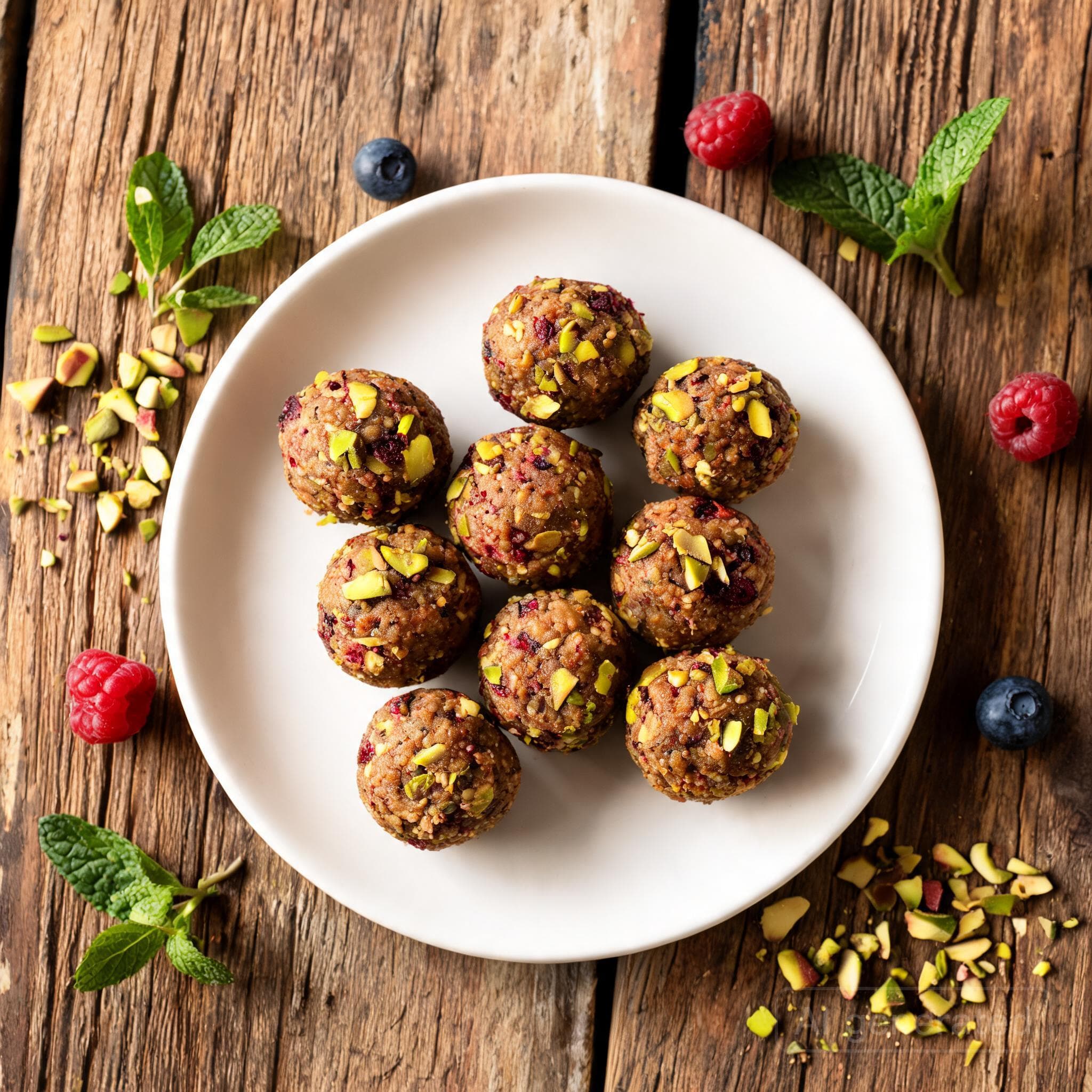Beeren-Pistazien-Energy-Balls