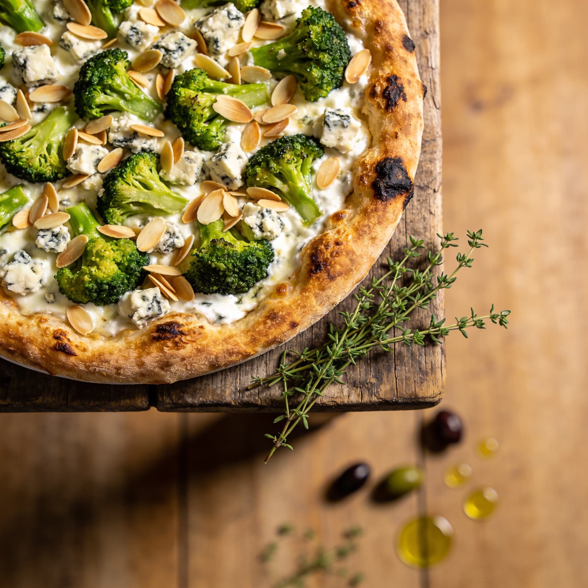 Würzige Gorgonzola-Brokkoli-Pizza