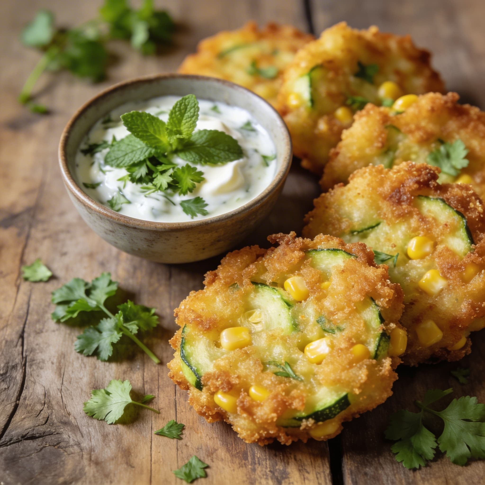 Knusprige Zucchini-Mais-Puffer