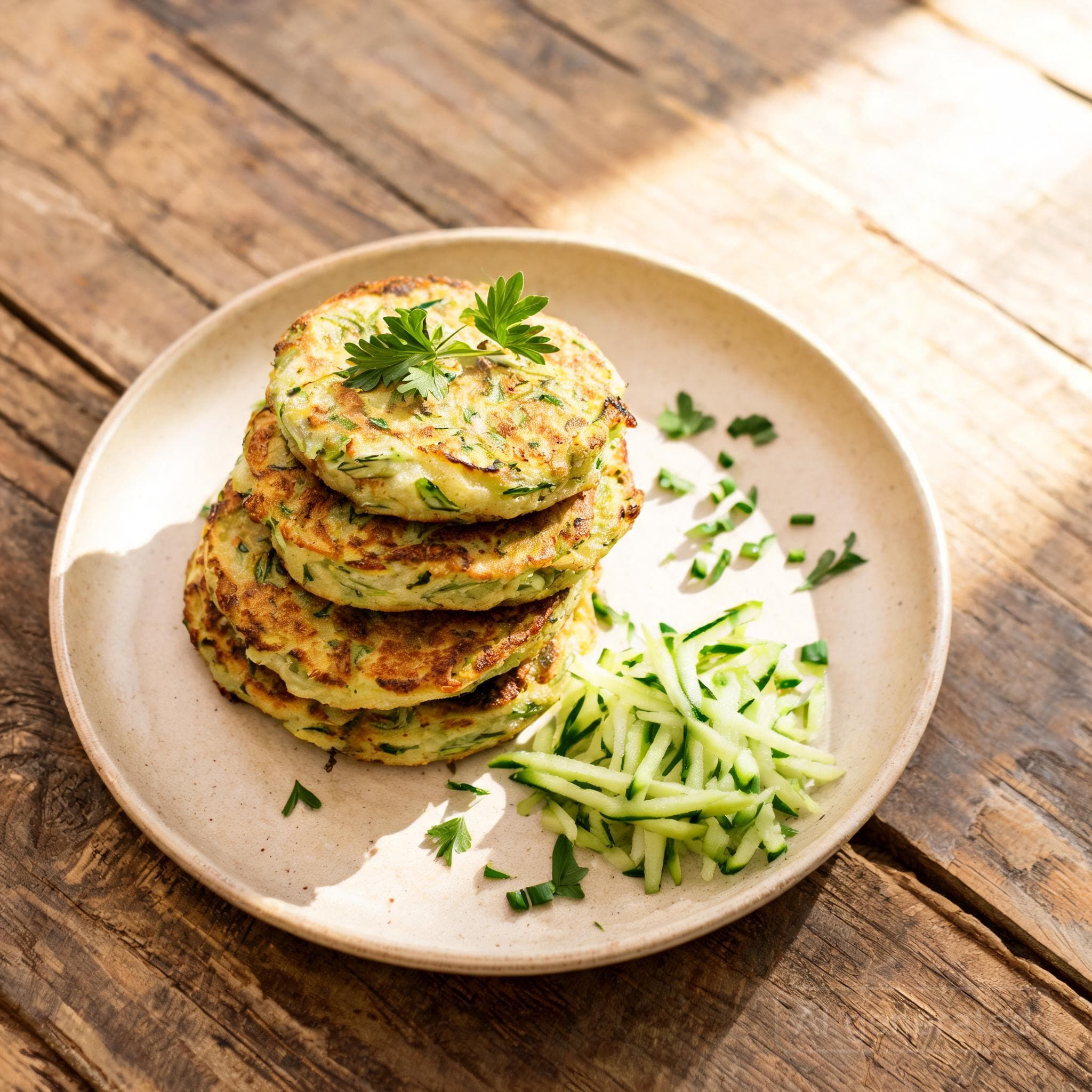 Herzhafte vegane Zucchini-Pancakes