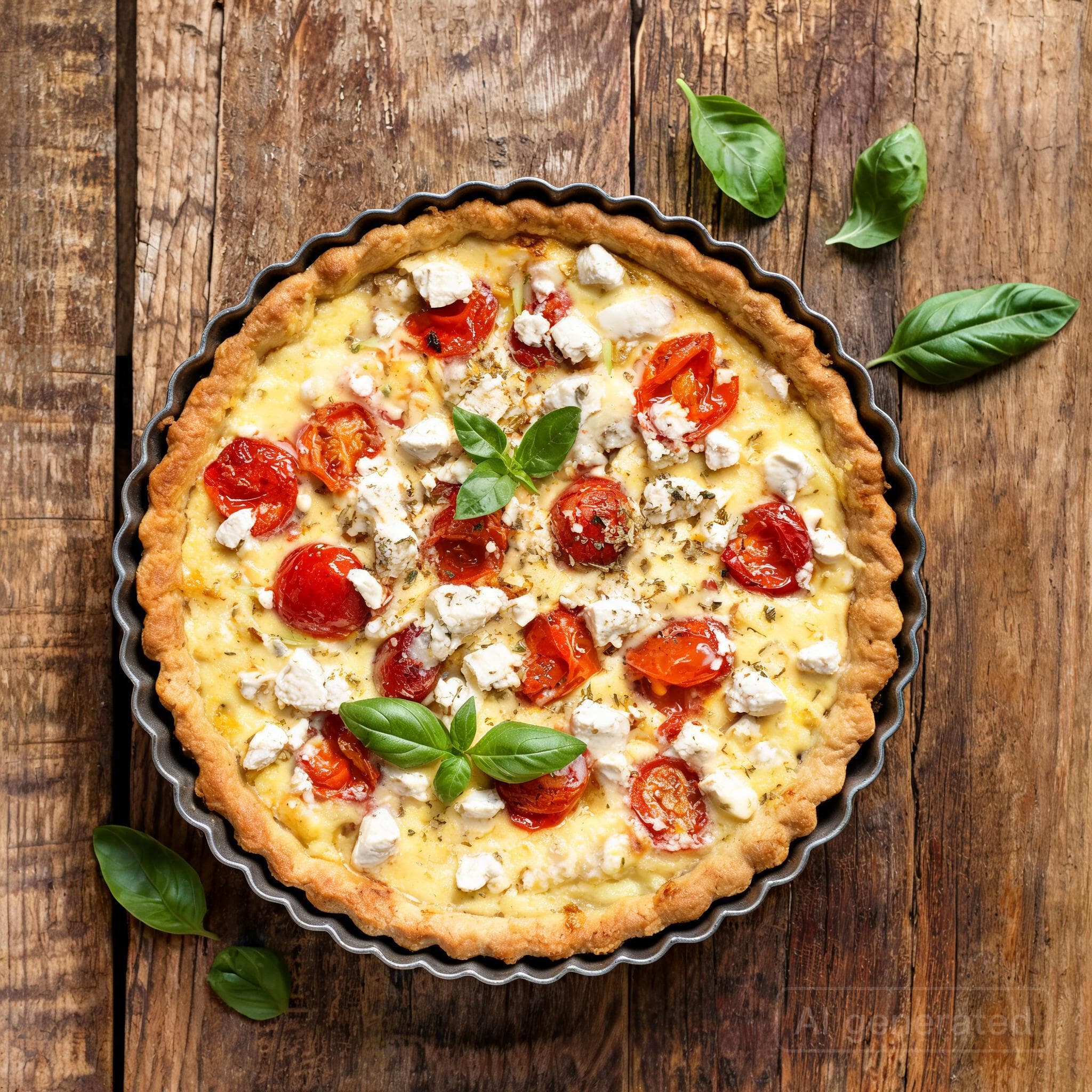 Herzhafte Tomaten-Feta-Quiche