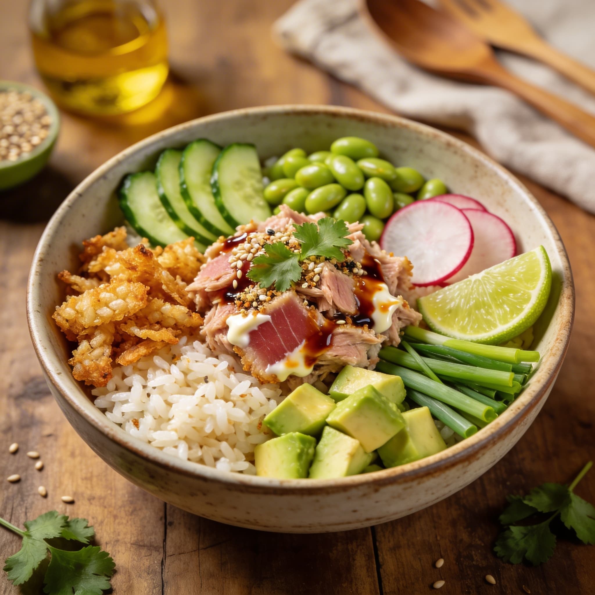 Knuspriger Reis-Thunfisch-Salat