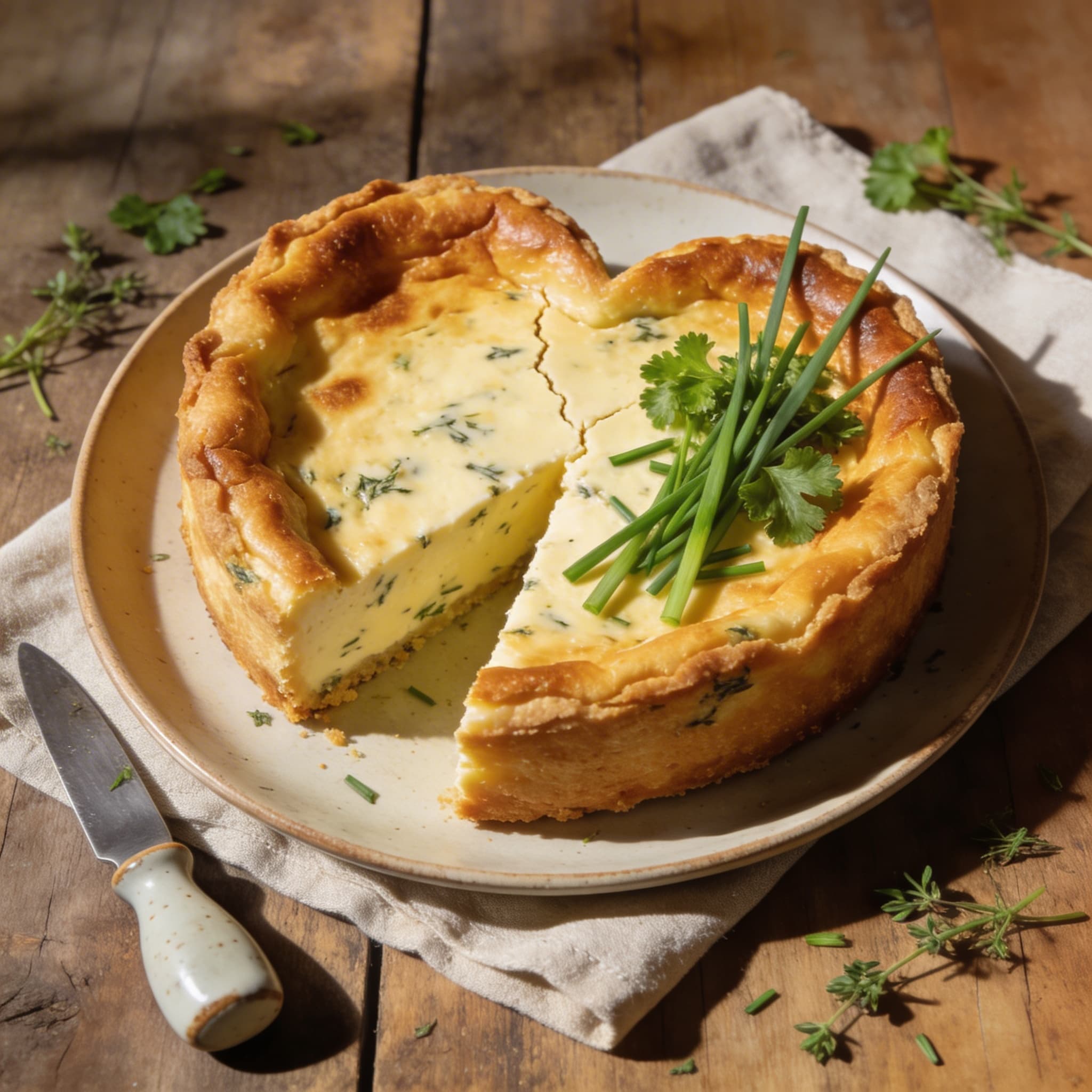 Herzhafter Kräuter-Basque-Cheesecake