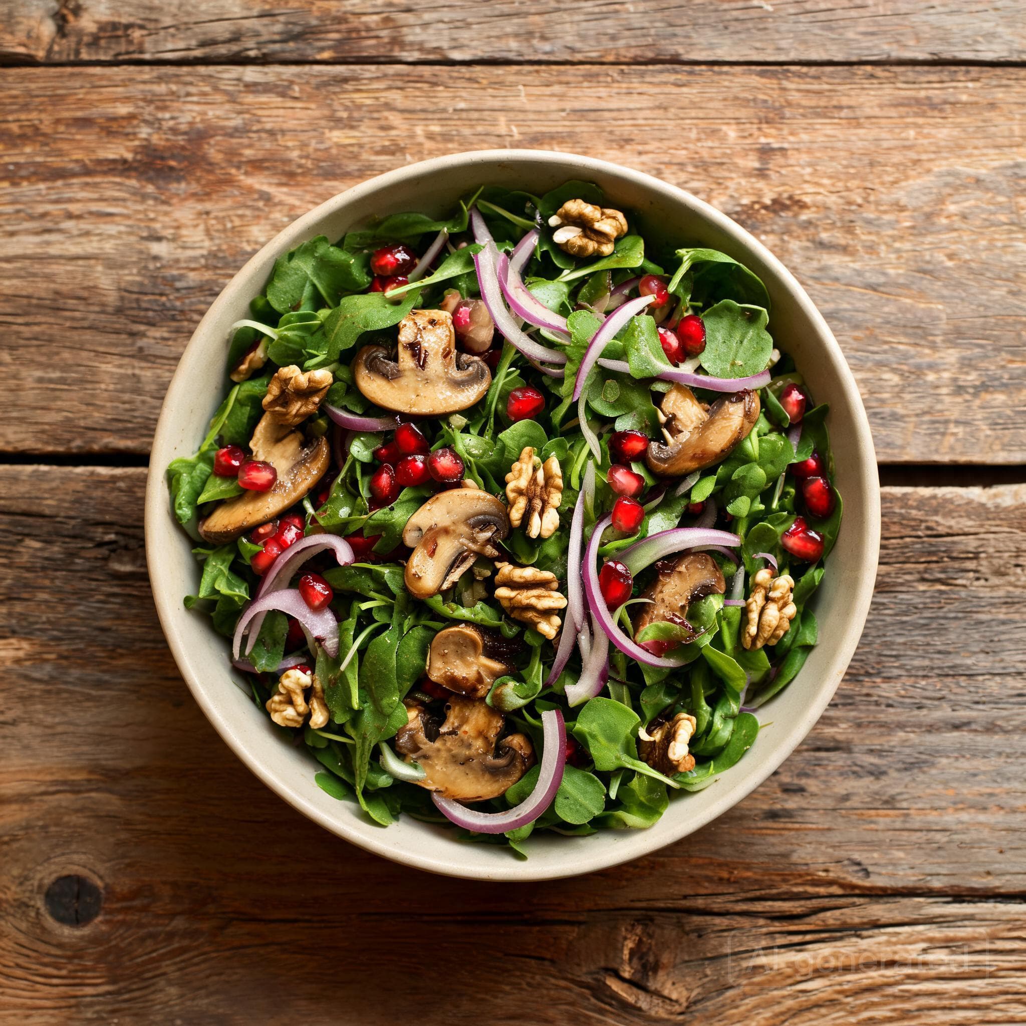 Herbstlicher Feldsalat mit Pilzen
