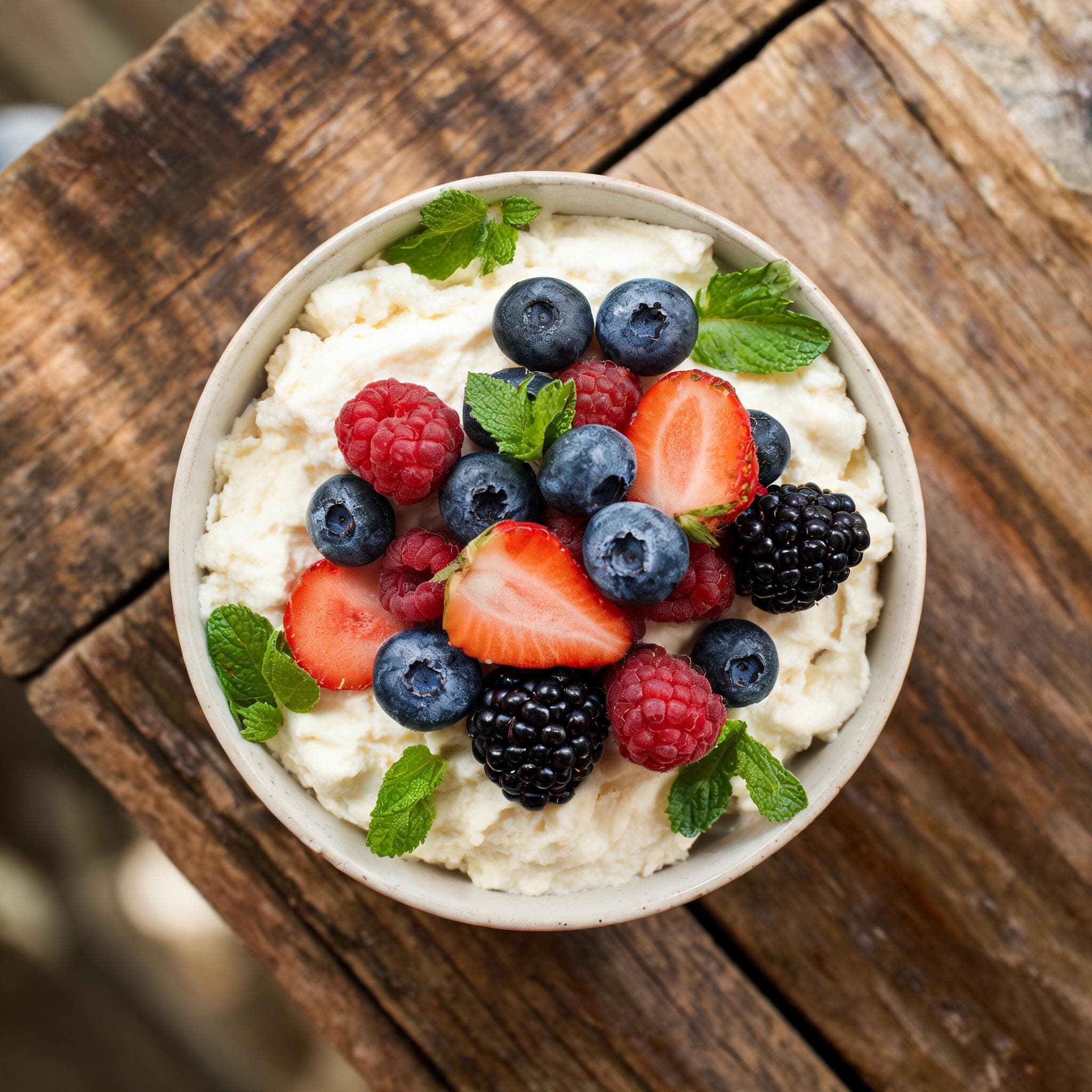 Quarkspeise mit Beeren